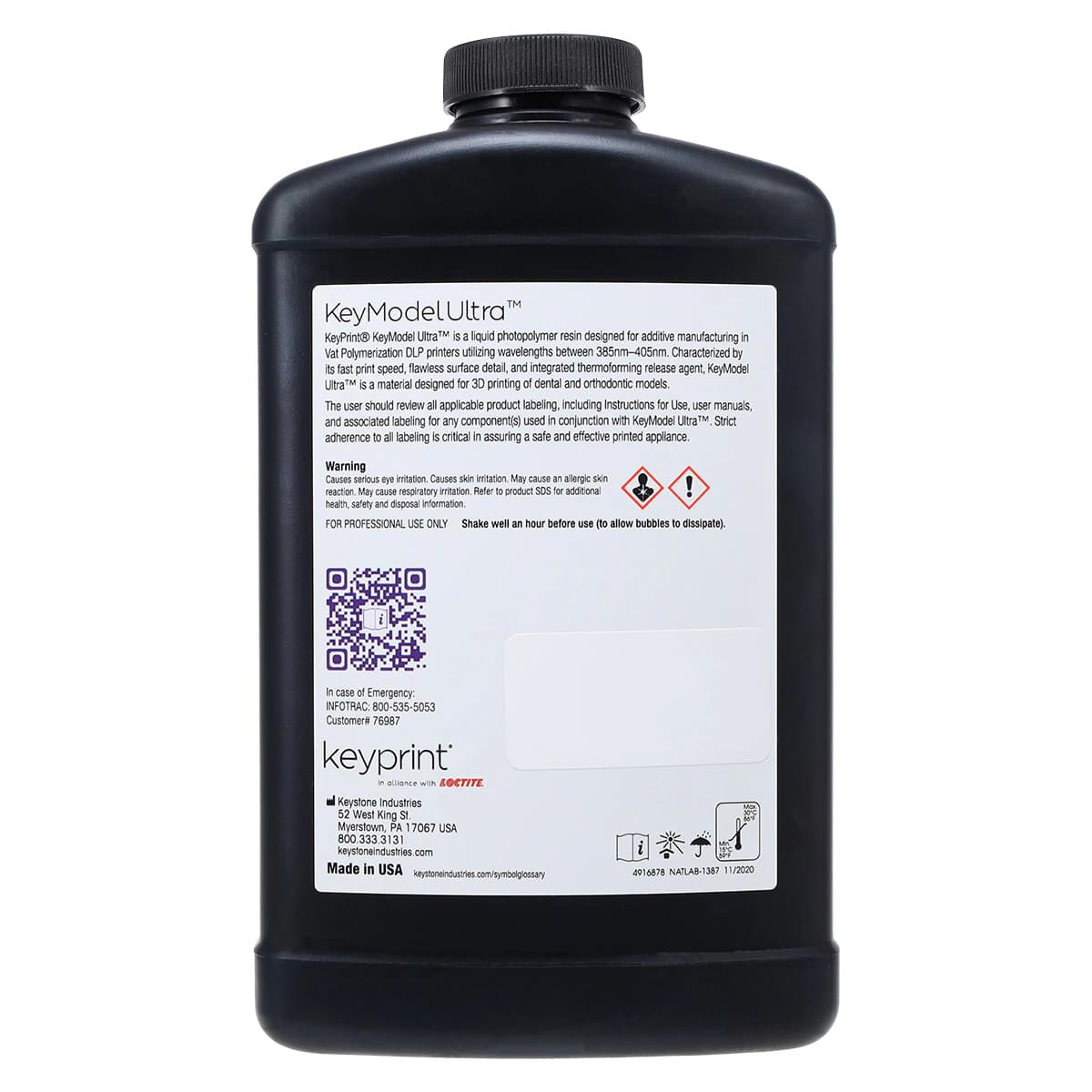 KeyPrint Lab Resin Intro Kit, 4 x 16 oz (0.5 kg) Bottles, KeyCast, KeyMask, KeyModel, KeyOrtho Model, 4200010 thumbnail 3