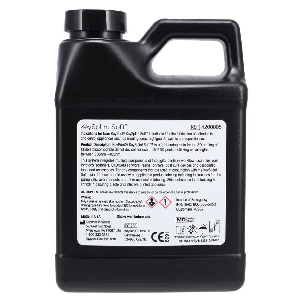 KeyPrint Lab Resin Intro Kit, 4 x 16 oz (0.5 kg) Bottles, KeyCast, KeyMask, KeyModel, KeyOrtho Model, 4200010 thumbnail 9