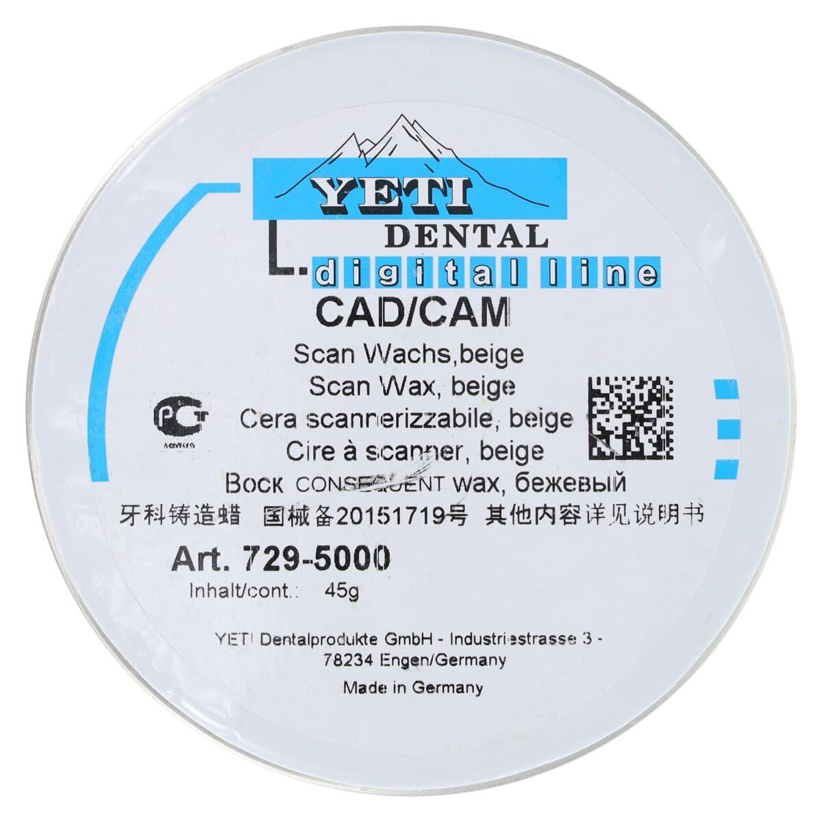 Yeti CAD/CAM Wax, Scanning, 45g thumbnail 3