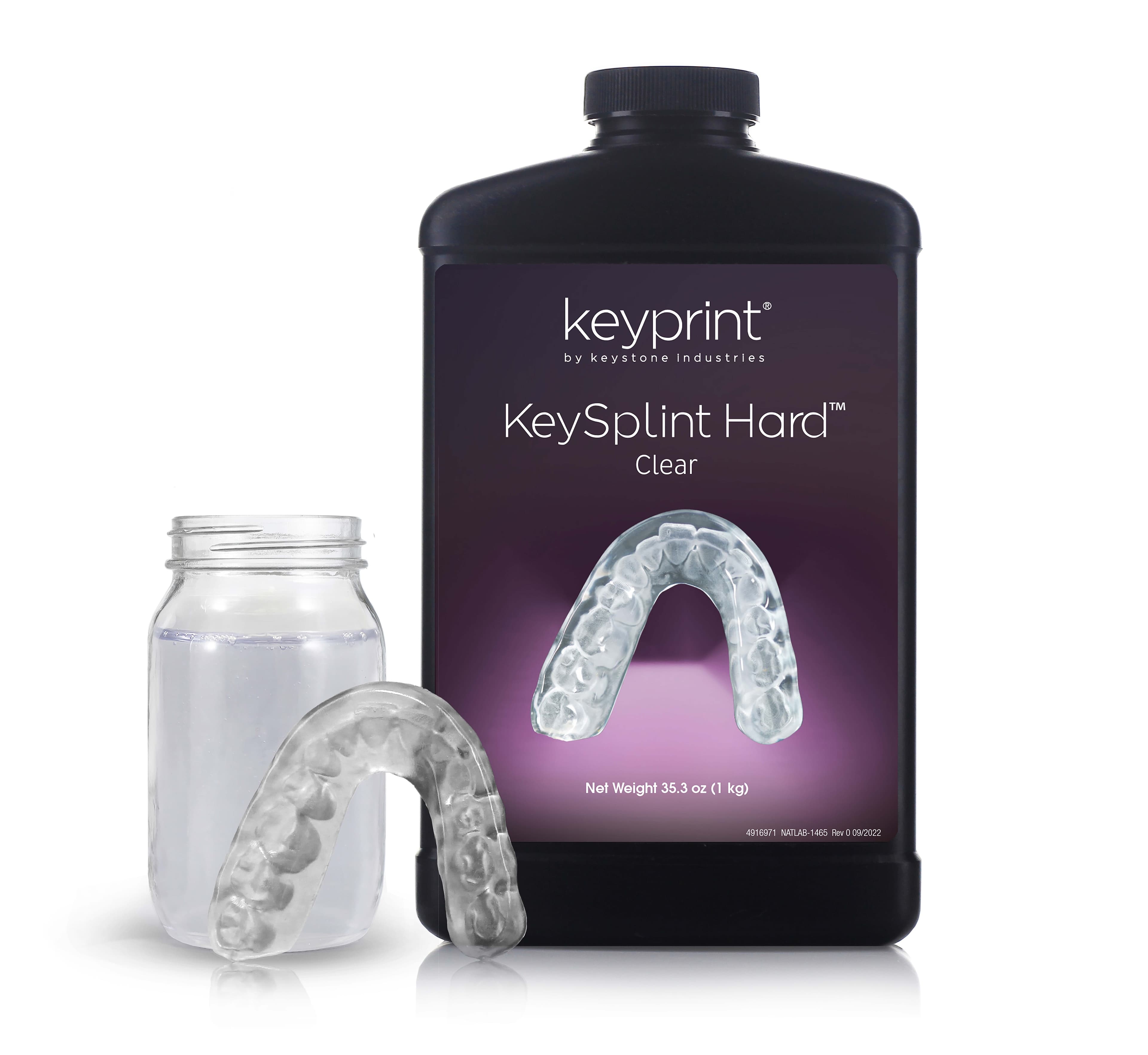 KeyPrint KeySplint Hard Clear 3D Printing Resin, 1 kg Bottle, 4220011 - KeySplint Hard Clear 1kg Bottle - Image 1