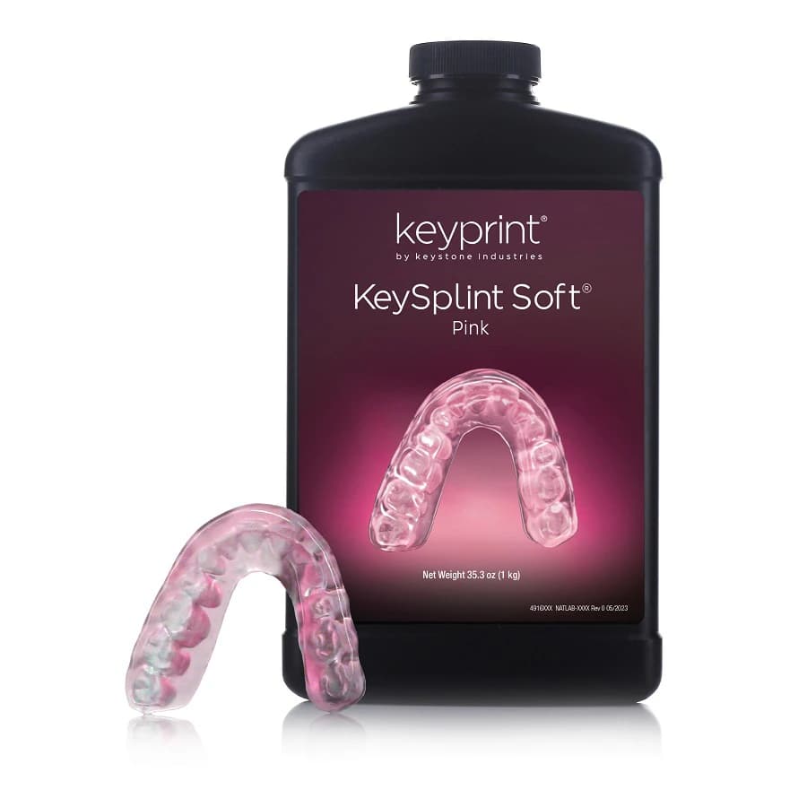 KeySplint Soft Pink 3D Printing Resin, 1kg Bottle - KeySplint Soft Pink - Image 1