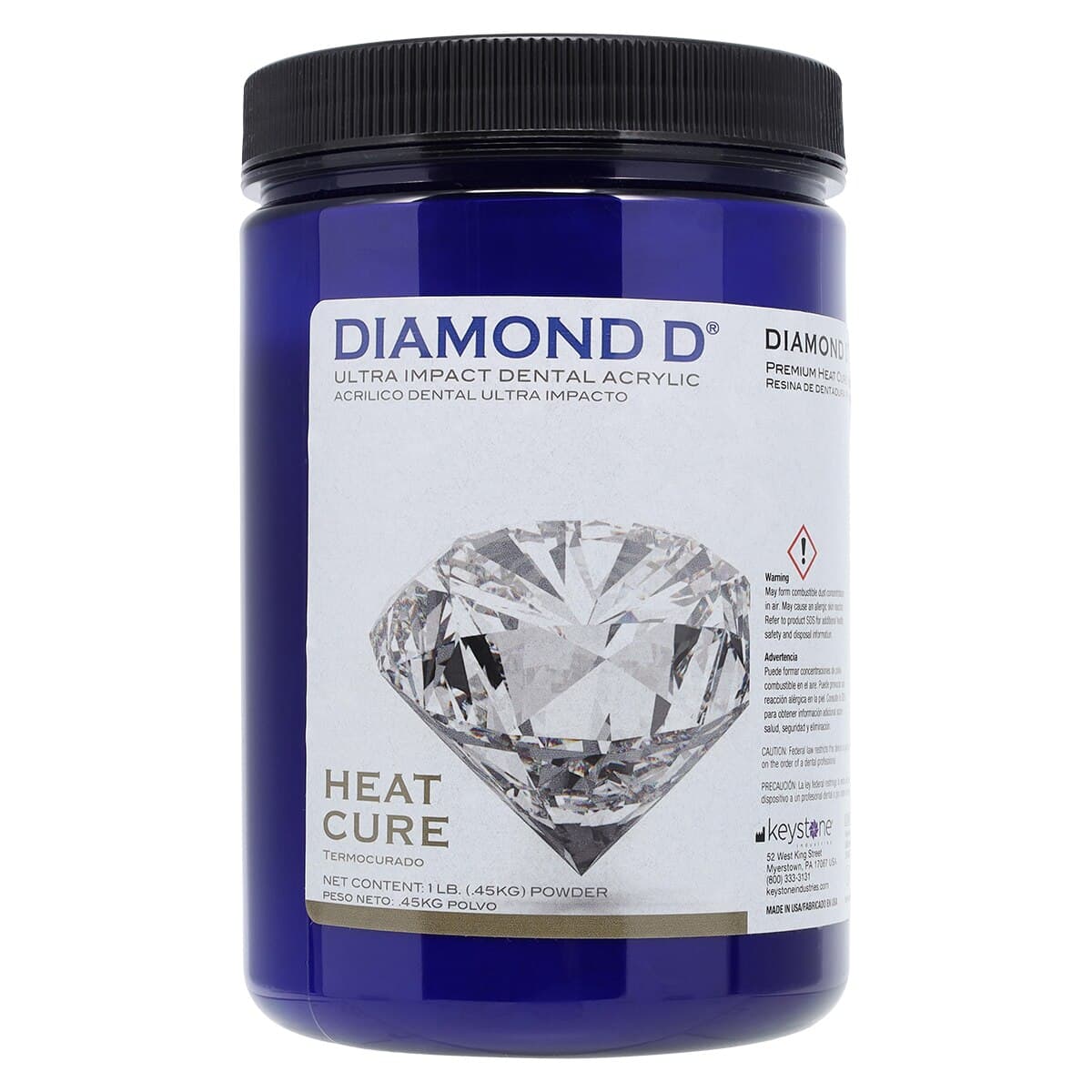 Keystone Diamond D HC Heat Cure Denture Acrylic Powder, Light Reddish Pink, 1 lb, 1013028 thumbnail 2