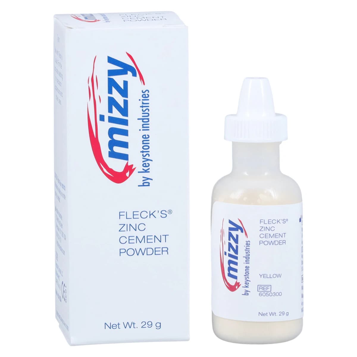 Fleck's Zinc Phosphate Cement Powder, Yellow, 29 g Bottle, 6050300 - Flecks Cement Powder Yellow 29gm - Image 1