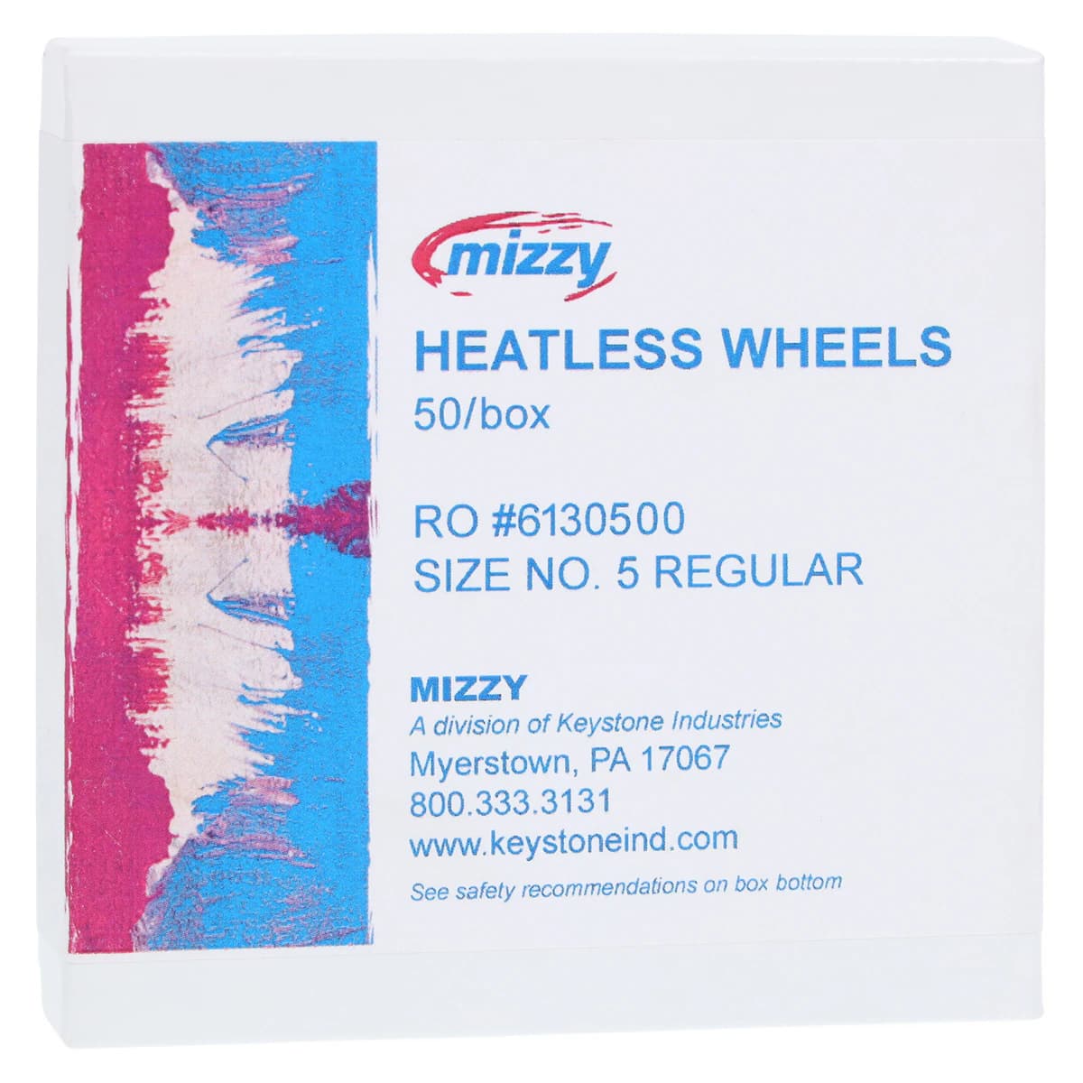 Keystone Mizzy Heatless Wheels #5, Regular Grit, 1/8" x 7/8" (3.1mm x 22.2mm), Pack of 50, 1900140 - Keystone - Mizzy Heatless Wheels # 5 - Pk/50 (replaces KEY-6130500) - Image 1