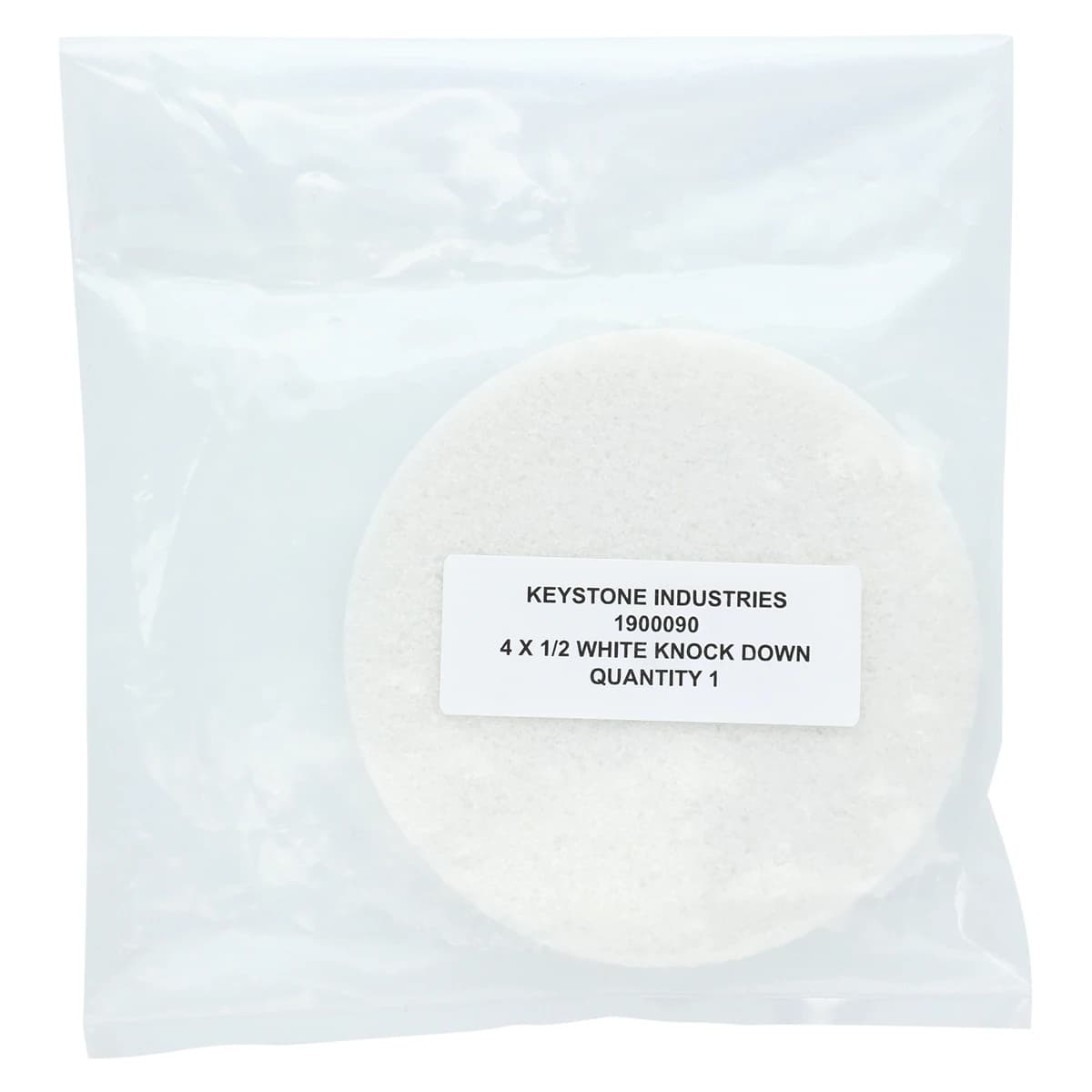 Keystone White Acrylic Knock-Down Wheel, 4" x 1/2", 36-46 Grit, 1/Pk, 1900090 - White Acrylic Knock-down Wheel - Image 1