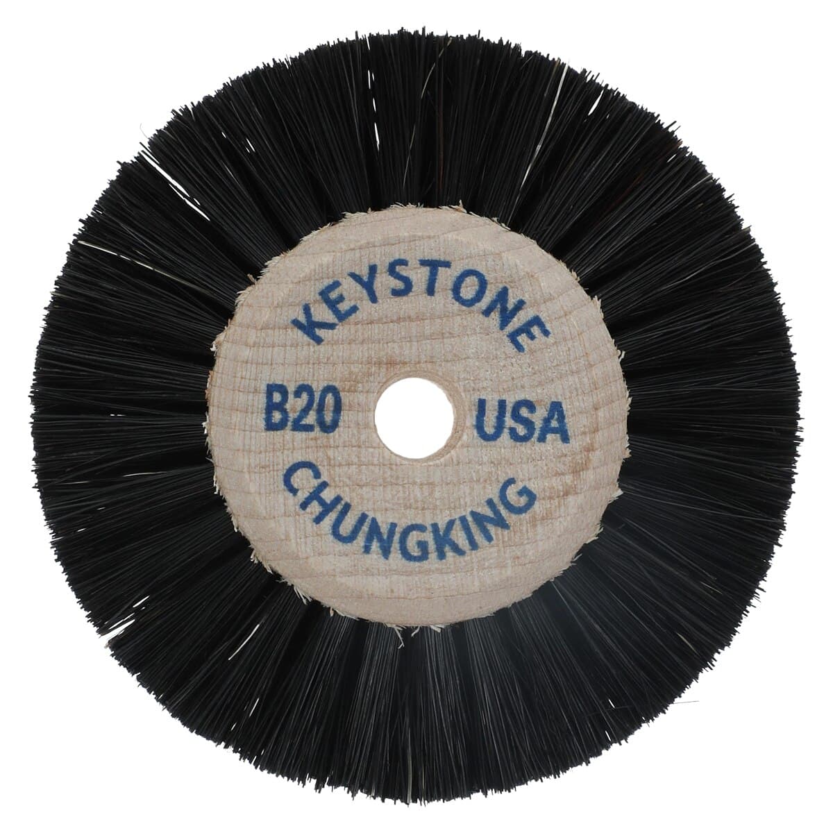 Keystone Industries Lathe Brush #B20, Wood Hub, Converging Bristle, 2-1/2" Diameter, 2 Rows, 12/Pack, 1170120 thumbnail 2