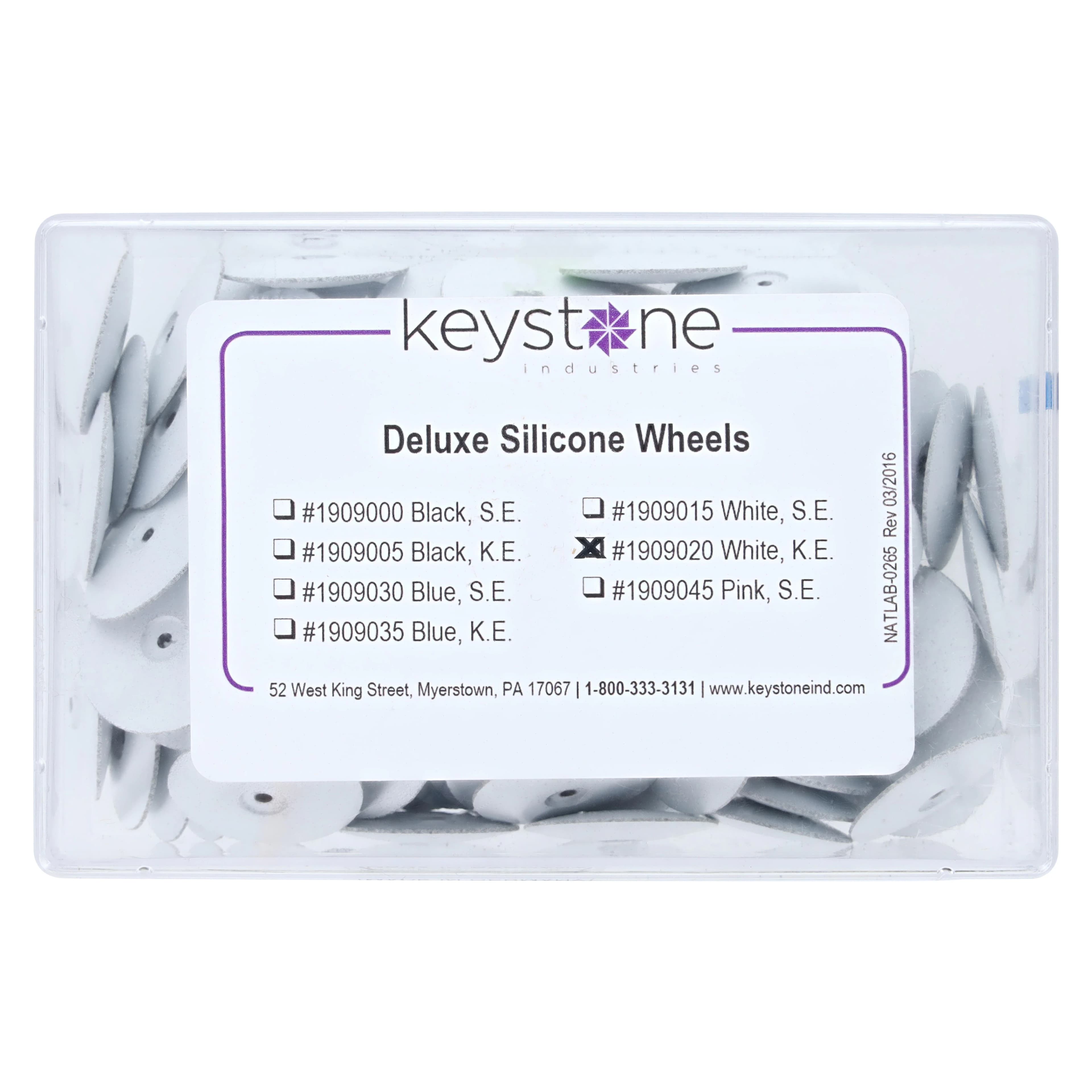 Keystone Deluxe Silicone Wheels Knife Edge, White, Coarse Grit, 7/8", Box of 100 thumbnail 3