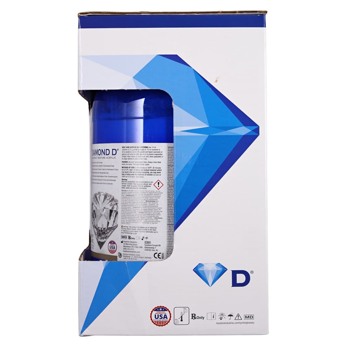 Diamond D Heat Cure Denture Acrylic, Light Shade, Powder and Liquid Kit, 5 lb Powder / 1 qt Liquid thumbnail 6