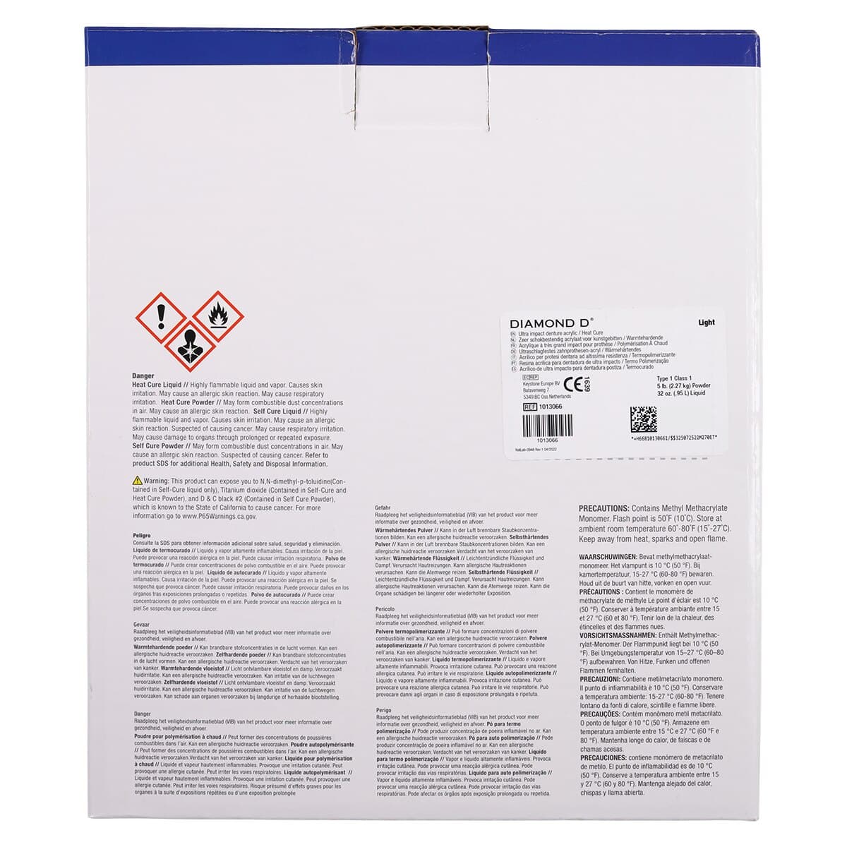 Diamond D Heat Cure Denture Acrylic, Light Shade, Powder and Liquid Kit, 5 lb Powder / 1 qt Liquid thumbnail 8