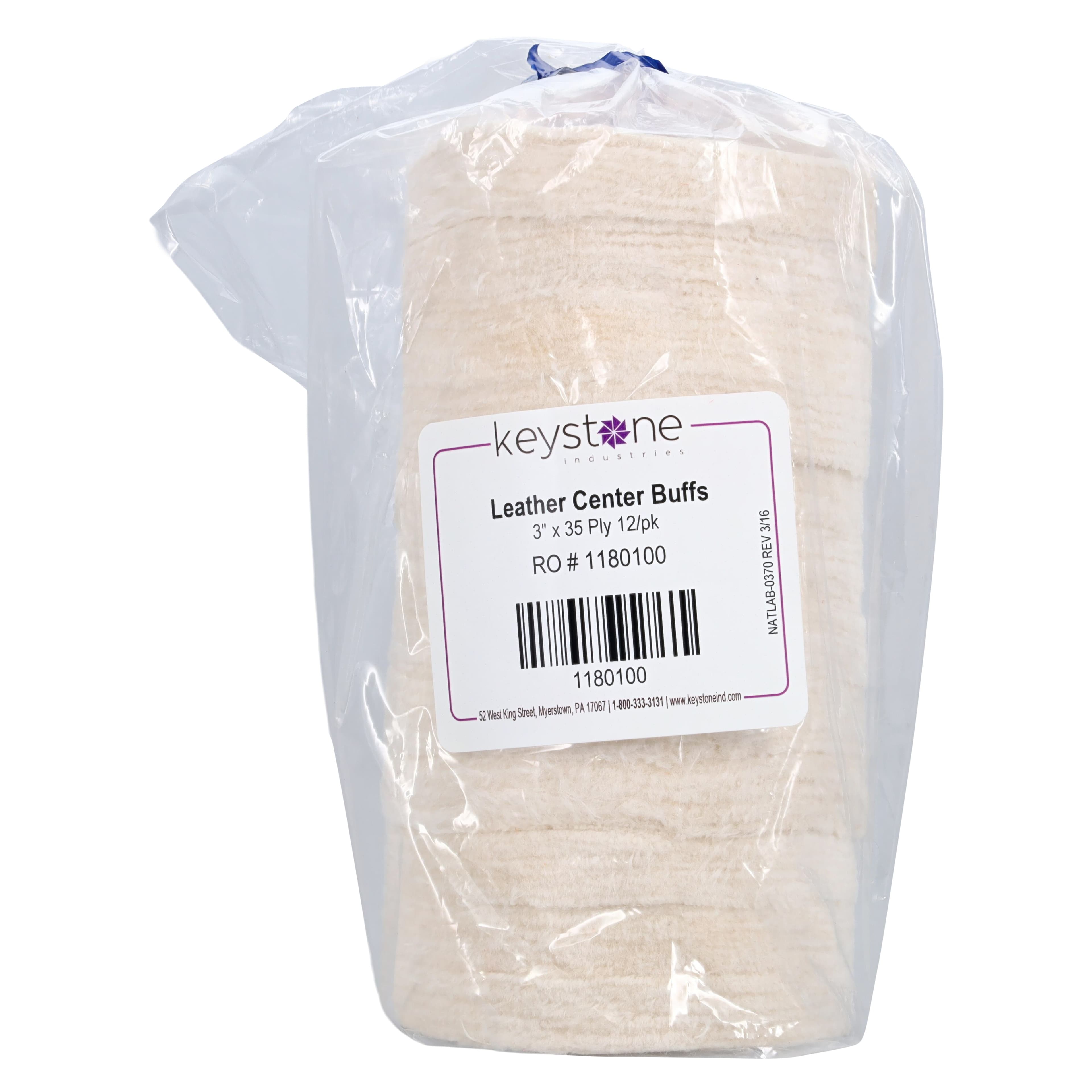 Keystone Leather Center Muslin Buff, 3" x 35 Ply, Box of 12 thumbnail 4
