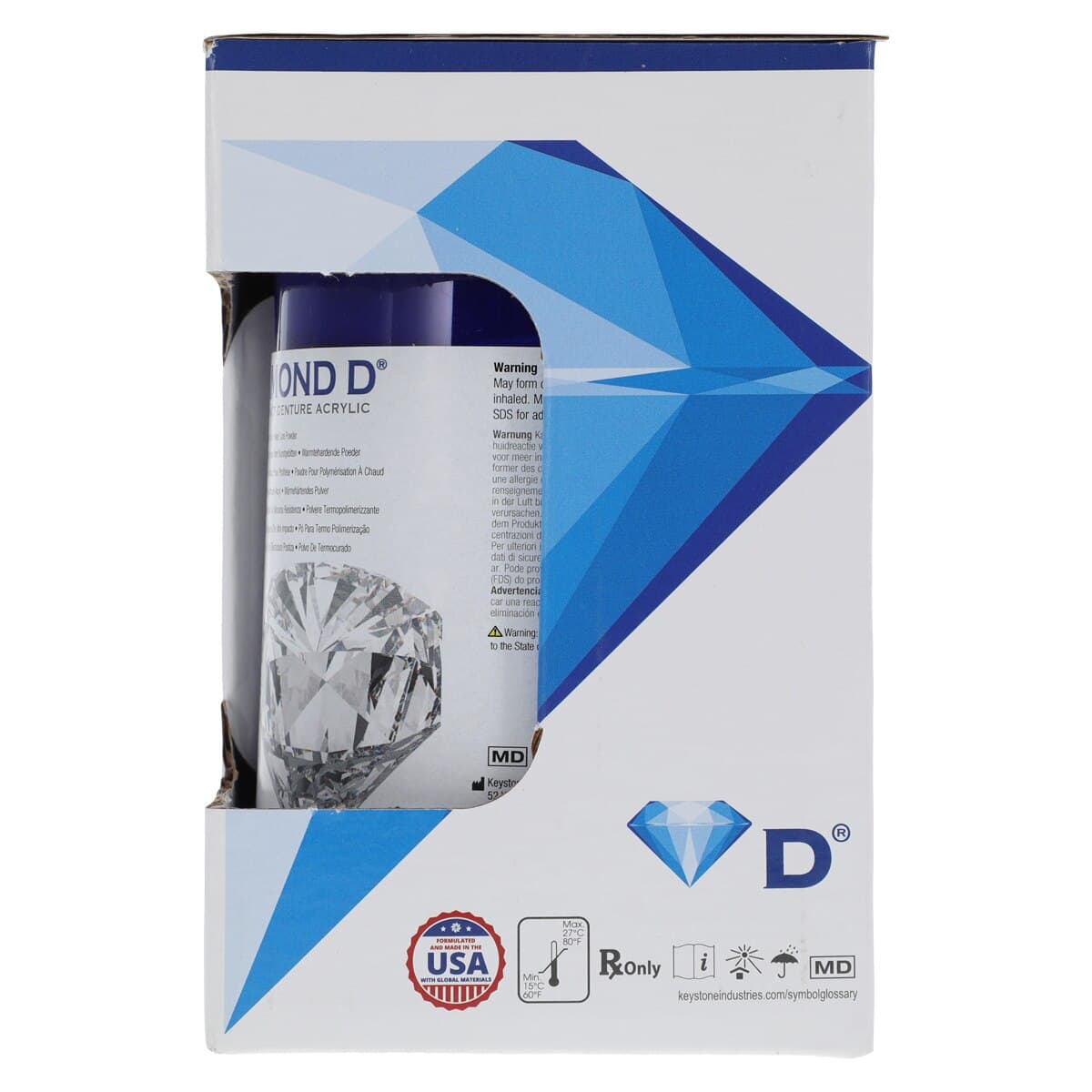 Diamond D Ultra Impact Heat Cure Denture Acrylic Powder and Liquid Kit, Original Shade, 1 lb Powder / 8 oz Liquid, 1/Pkg thumbnail 7