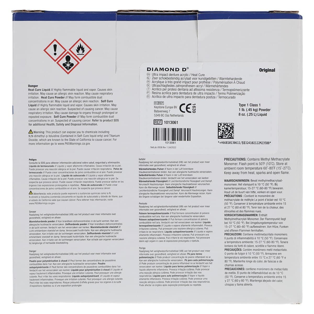 Diamond D Ultra Impact Heat Cure Denture Acrylic Powder and Liquid Kit, Original Shade, 1 lb Powder / 8 oz Liquid, 1/Pkg thumbnail 9