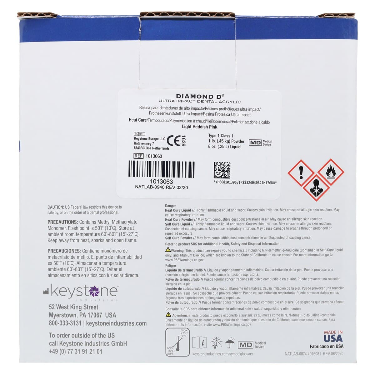 Diamond D Ultra Impact Acrylic, Heat Cure, Light Reddish Pink, 1 lb Powder and 8 oz Liquid thumbnail 6