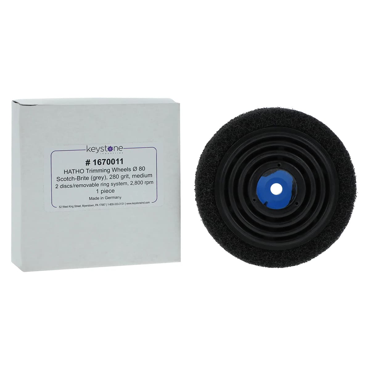 Keystone Hatho Polishing Disc with Scotch Brite, 3" Diameter, 1/2" Thick, Medium Grit, 1670011 thumbnail 2