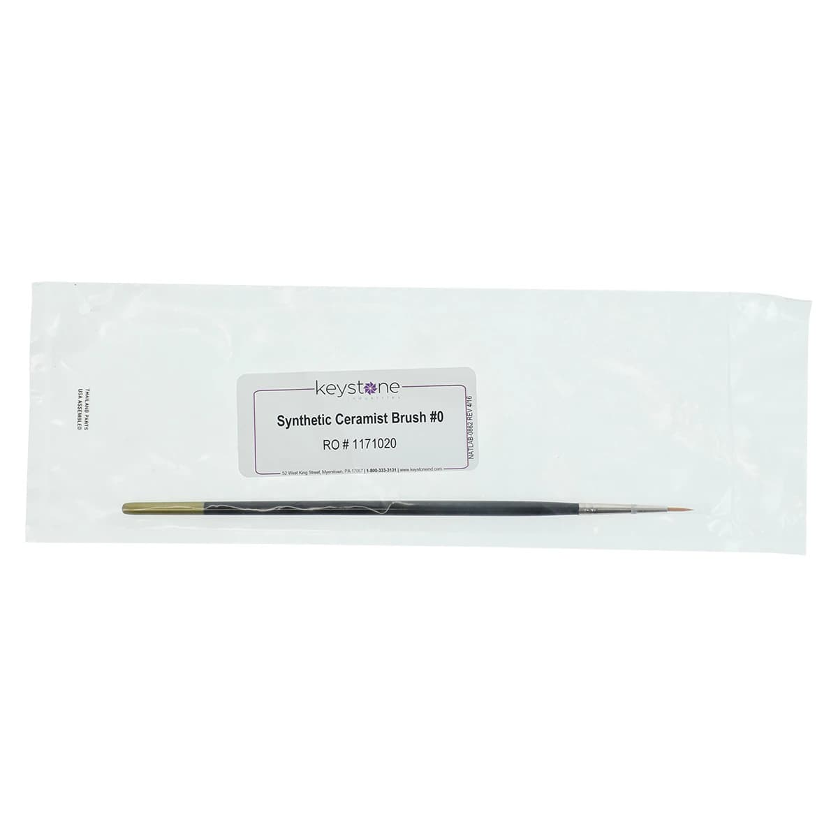 Patterson® Porcelain Brushes - Size 0, Round, Synthetic Ceramist, Single Brush - Patterson® Porcelain Brushes - D. Size 0, Round - Image 1