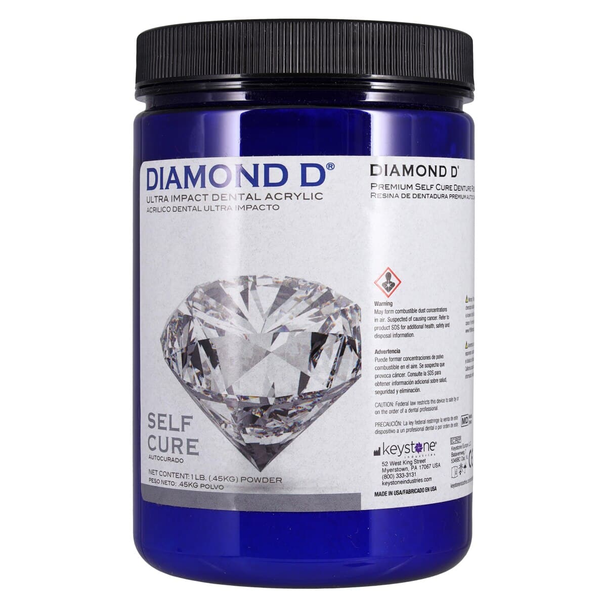 Keystone Diamond D Self-Cure Acrylic Powder, Light Reddish Pink, 1 lb, 01KEZKNHTJ4N3PXXG68D0VHH3B thumbnail 2