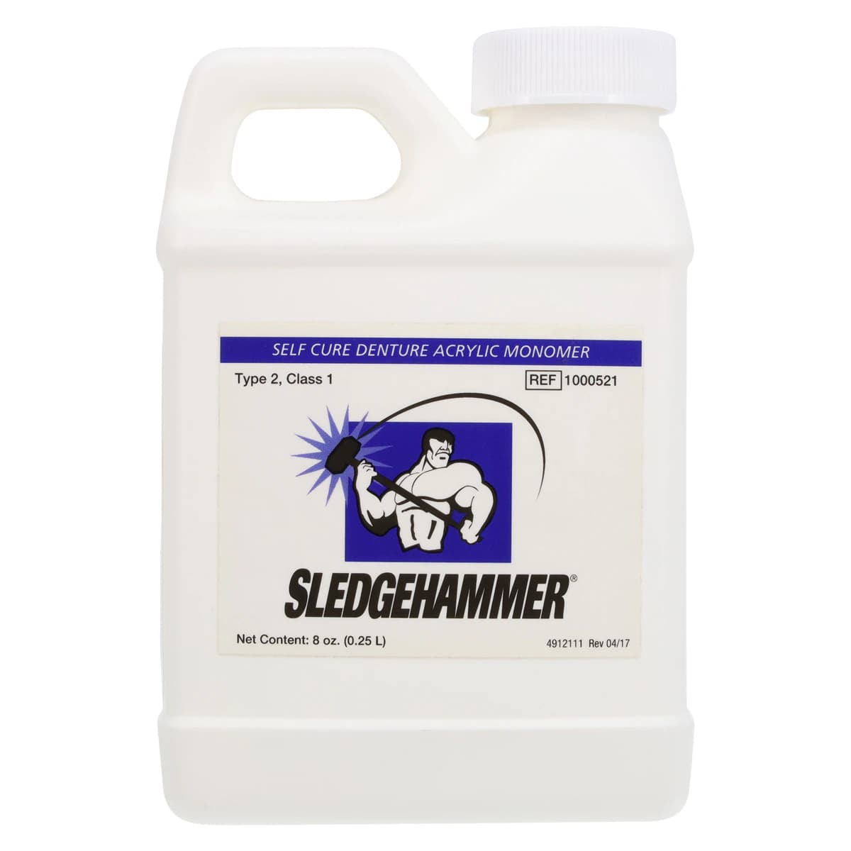 Sledgehammer Self Cure Denture Acrylic Liquid, 8 oz Bottle, 1000521 - Sledgehammer Self Cure Denture Acrylic Liquid, 8 Ounce Bottle Liquid Only - Image 1