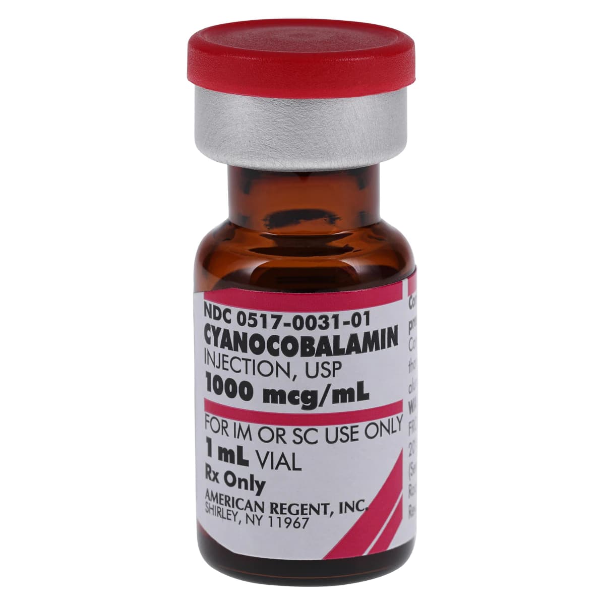 Cyanocobalamin (B12) Injection 1000mcg/mL, Single Dose Vial, 1mL, 25/Package thumbnail 3