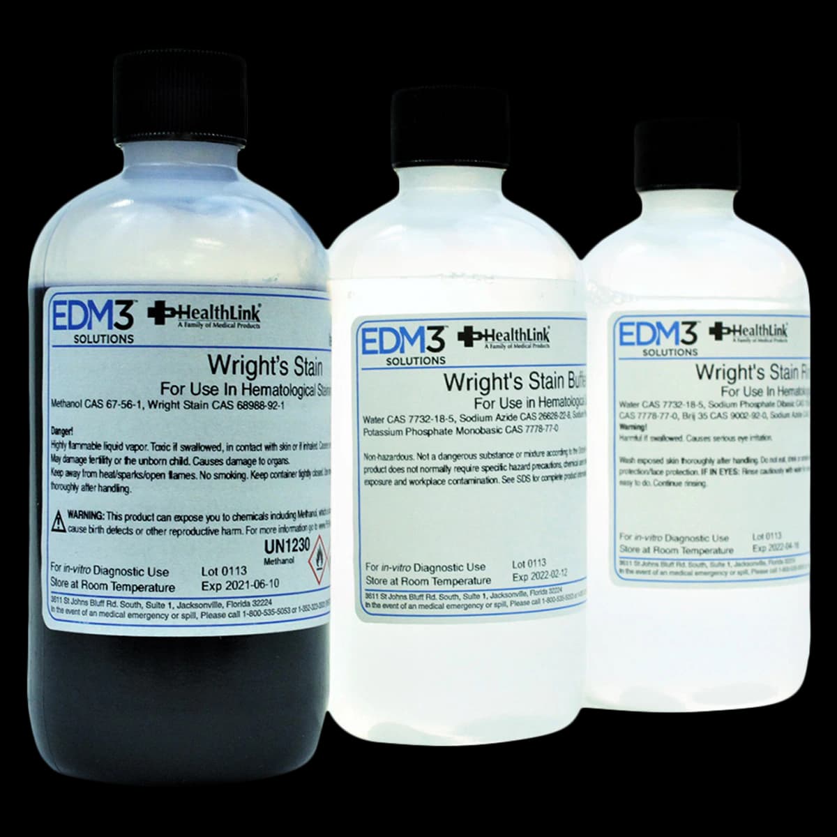 Wright-Giemsa Stain Kit, 8 oz, 3 Kits per Box - Wright Stain Kit - Image 1