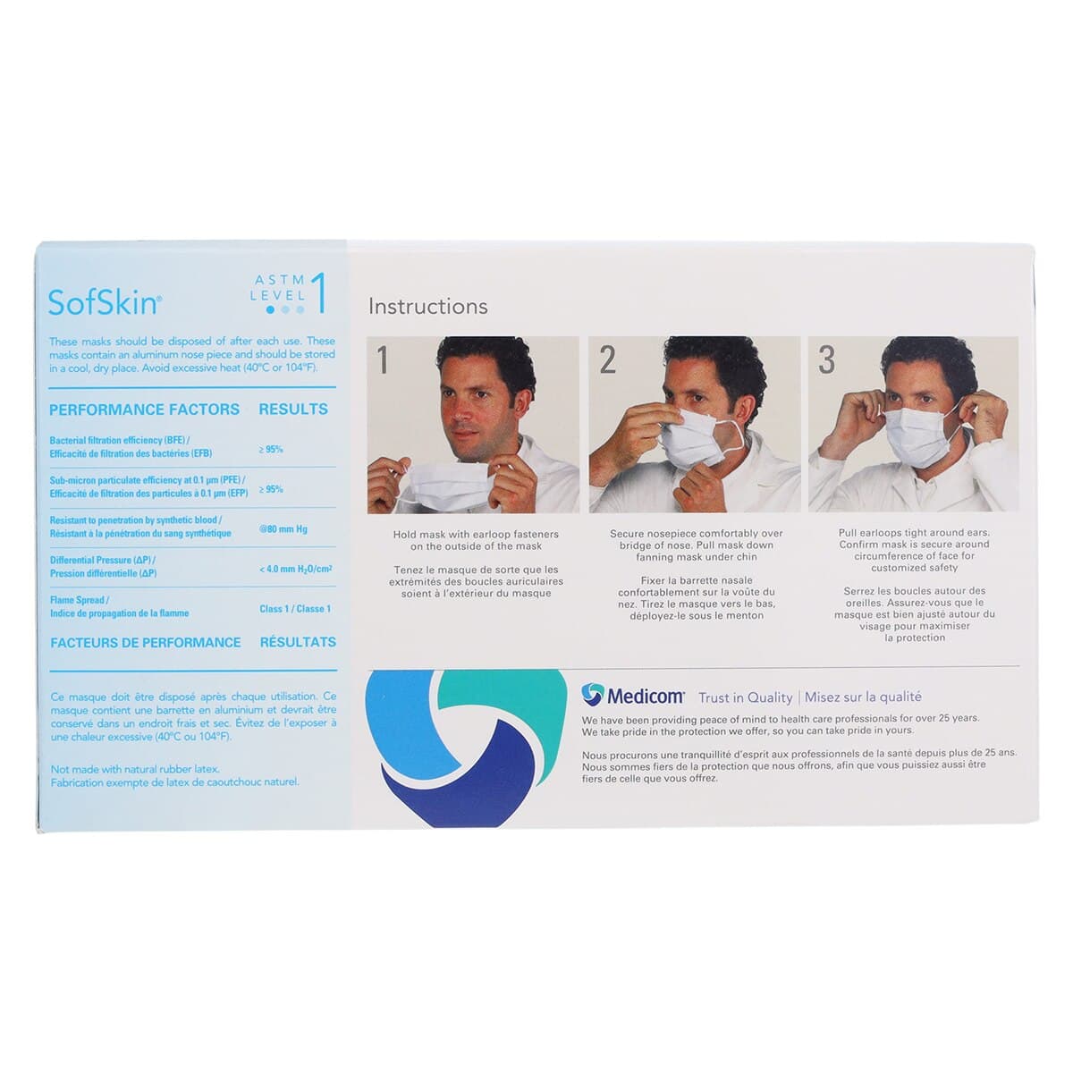 SafeMask SofSkin Procedure Earloop Face Masks, ASTM Level 1, Blue, 50/Box, 2081 thumbnail 6
