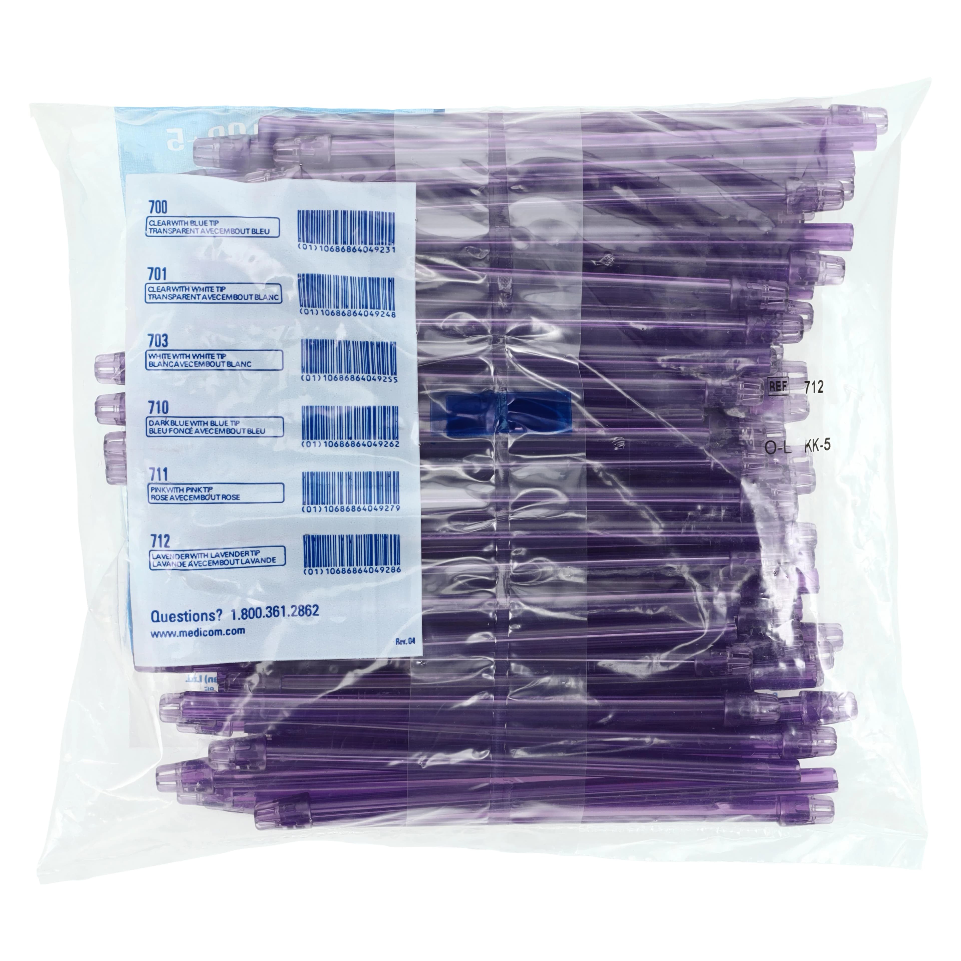 Medicom SafeBasics Saliva Ejectors, Clear Lavender with Lavender Tip, 6", Latex-Free, 105/Pk, 712 thumbnail 4