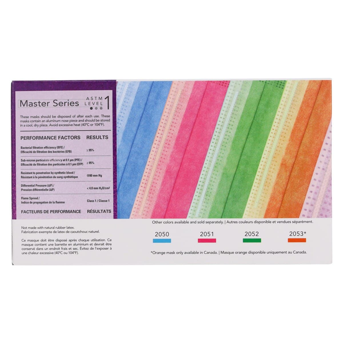 SafeMask Master Series Procedure Earloop Mask, ASTM Level 1, Southern Bellflower (Radiant Orchid), 50/Box, 2054 thumbnail 6