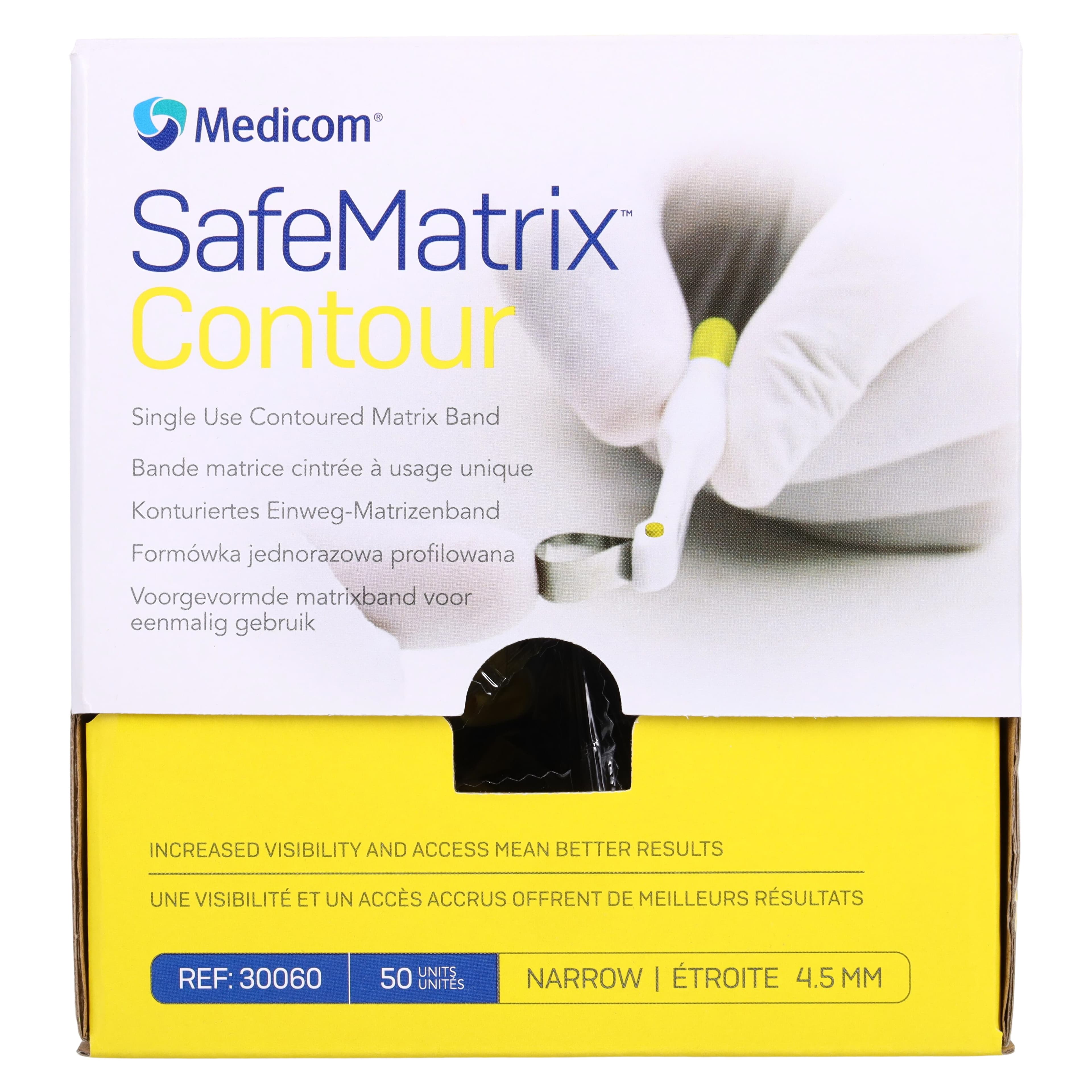 Medicom SafeMatrix Contour Single-Use Matrix Bands, Narrow 4.5mm, Yellow, 50/Box, 30060 thumbnail 5