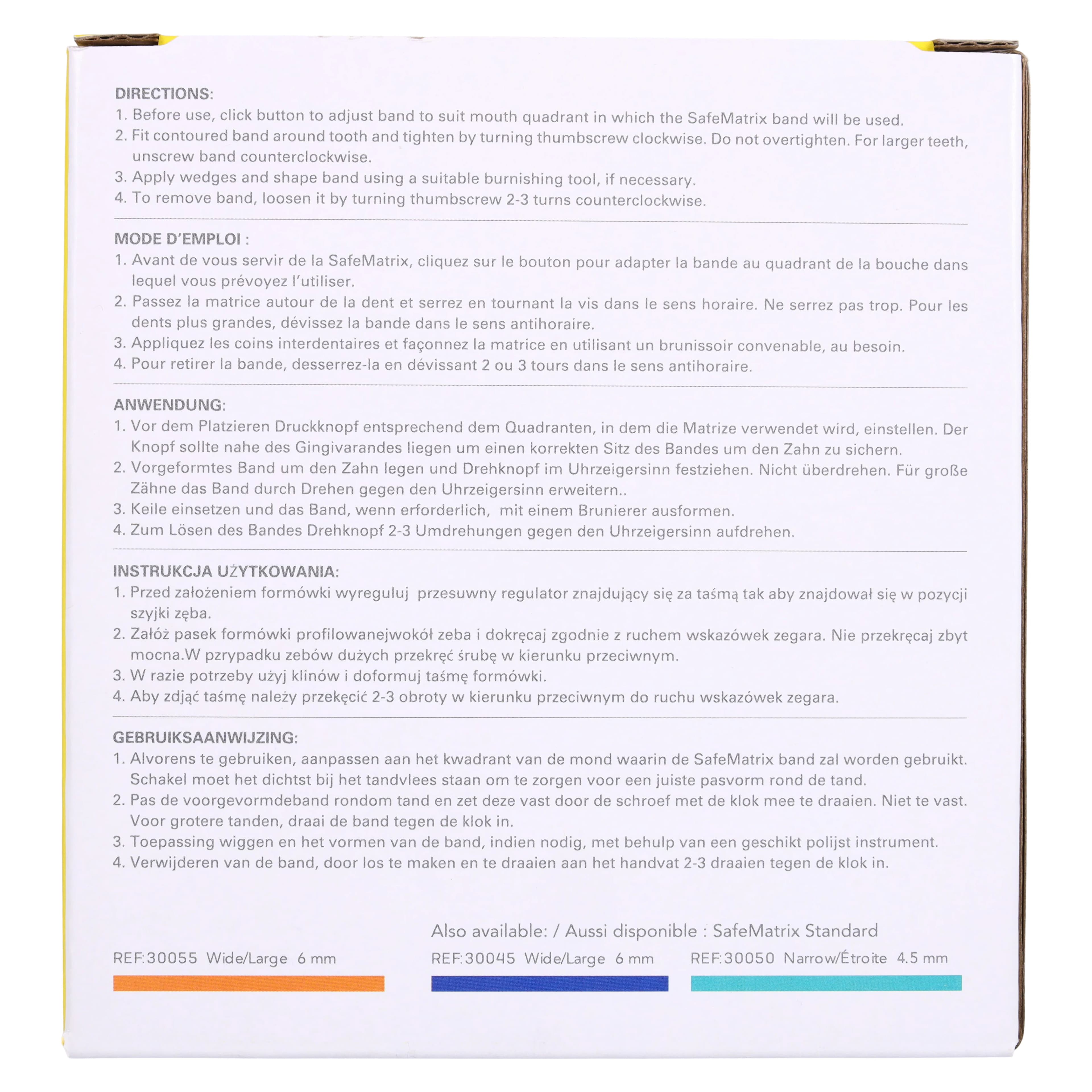 Medicom SafeMatrix Contour Single-Use Matrix Bands, Narrow 4.5mm, Yellow, 50/Box, 30060 thumbnail 8