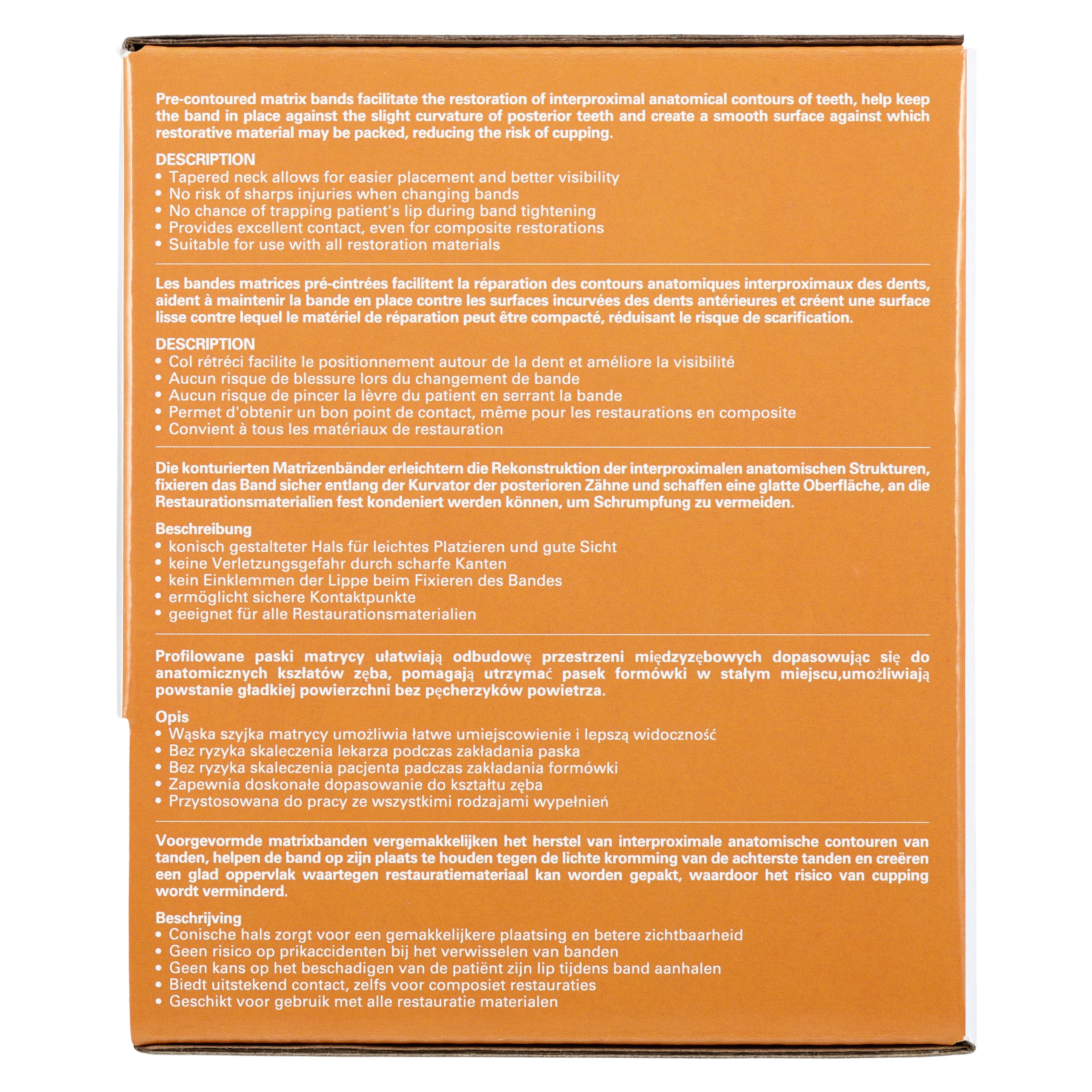 Medicom SafeMatrix Contour Single-Use Matrix Bands, Wide 6mm, Orange, 50/Box, 30055 thumbnail 7