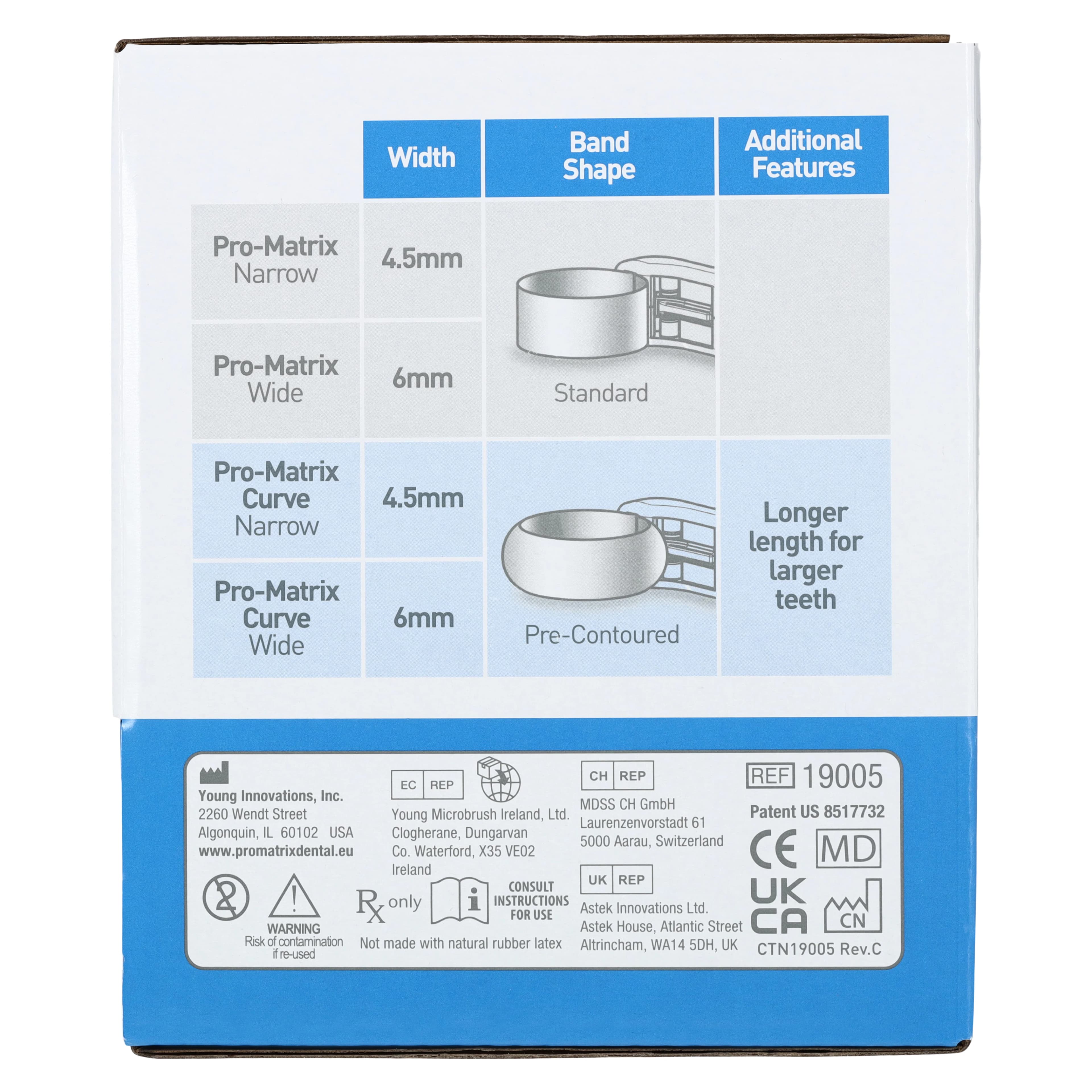 Young Dental Pro-Matrix Bands, Wide, 6 mm, Blue, 50/Pk, 19005 thumbnail 6