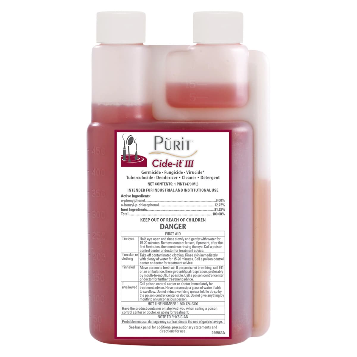 Purit Cide-It III Ultrasonic Cleaning & Presoak Solution, 16 oz Bottle, PI016A - Purit Cide-it III 16oz - Image 1