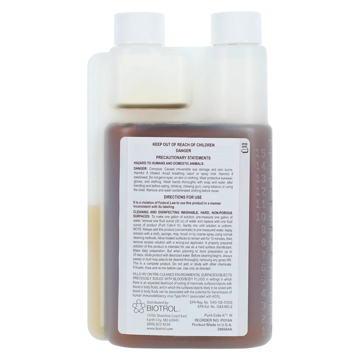 Purit Cide-It III Ultrasonic Cleaning & Presoak Solution, 16 oz Bottle, PI016A thumbnail 2