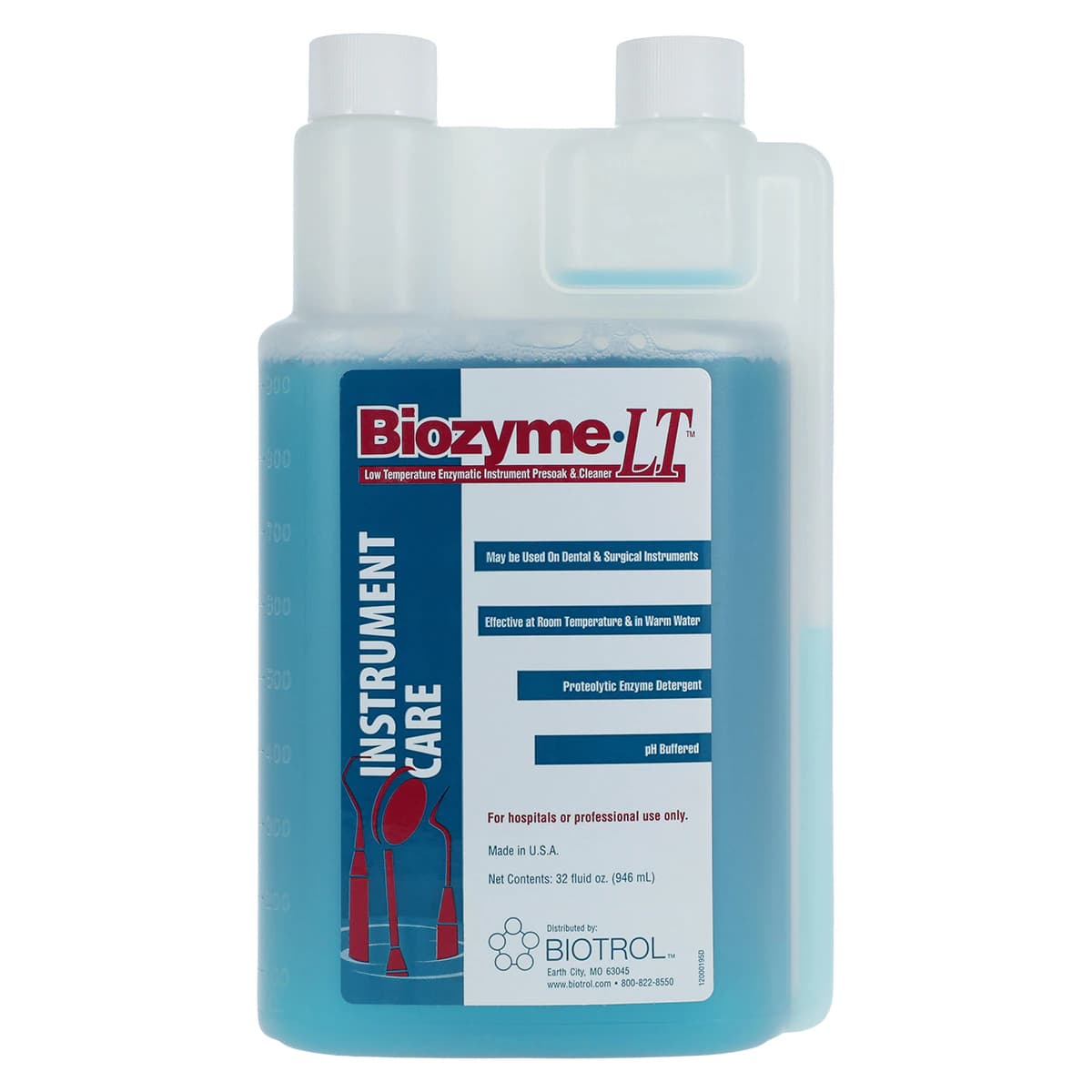 Biozyme-LT™ Enzymatic Concentrate Detergent, 32 oz Bottle, Spearmint, BLT900CS - Biozyme-LT™ Concentrate 32oz Bottle - Image 1