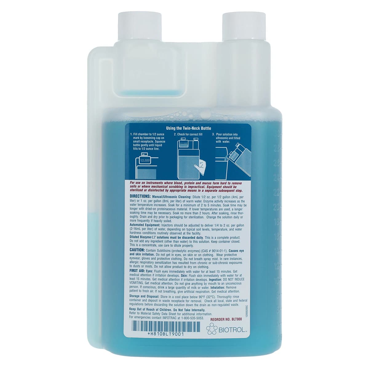 Biozyme-LT™ Enzymatic Concentrate Detergent, 32 oz Bottle, Spearmint, BLT900CS thumbnail 2