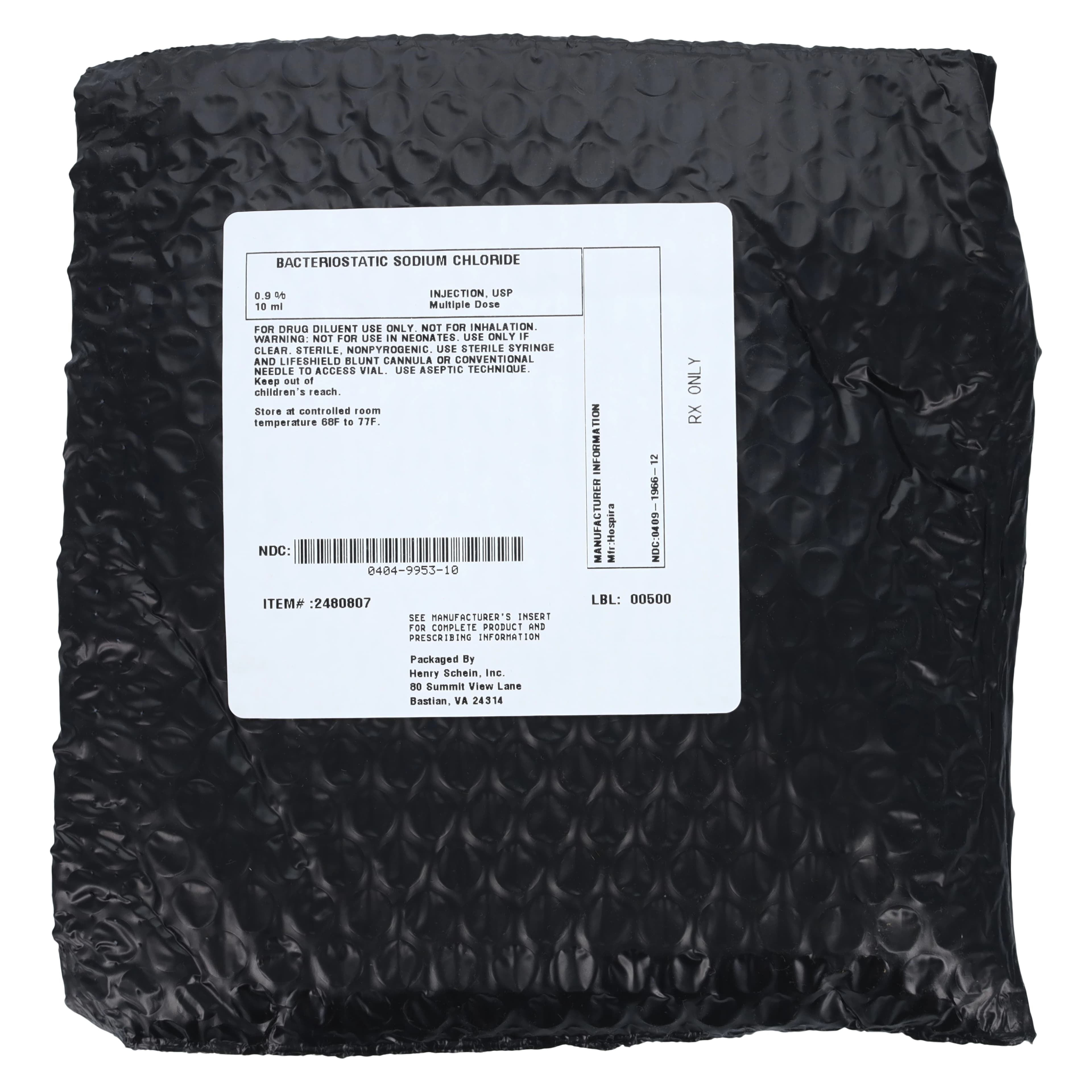 Sodium Chloride 0.9% Bacteriostatic Injection, Multiple-Dose Vial, 10 mL, Pfizer thumbnail 3