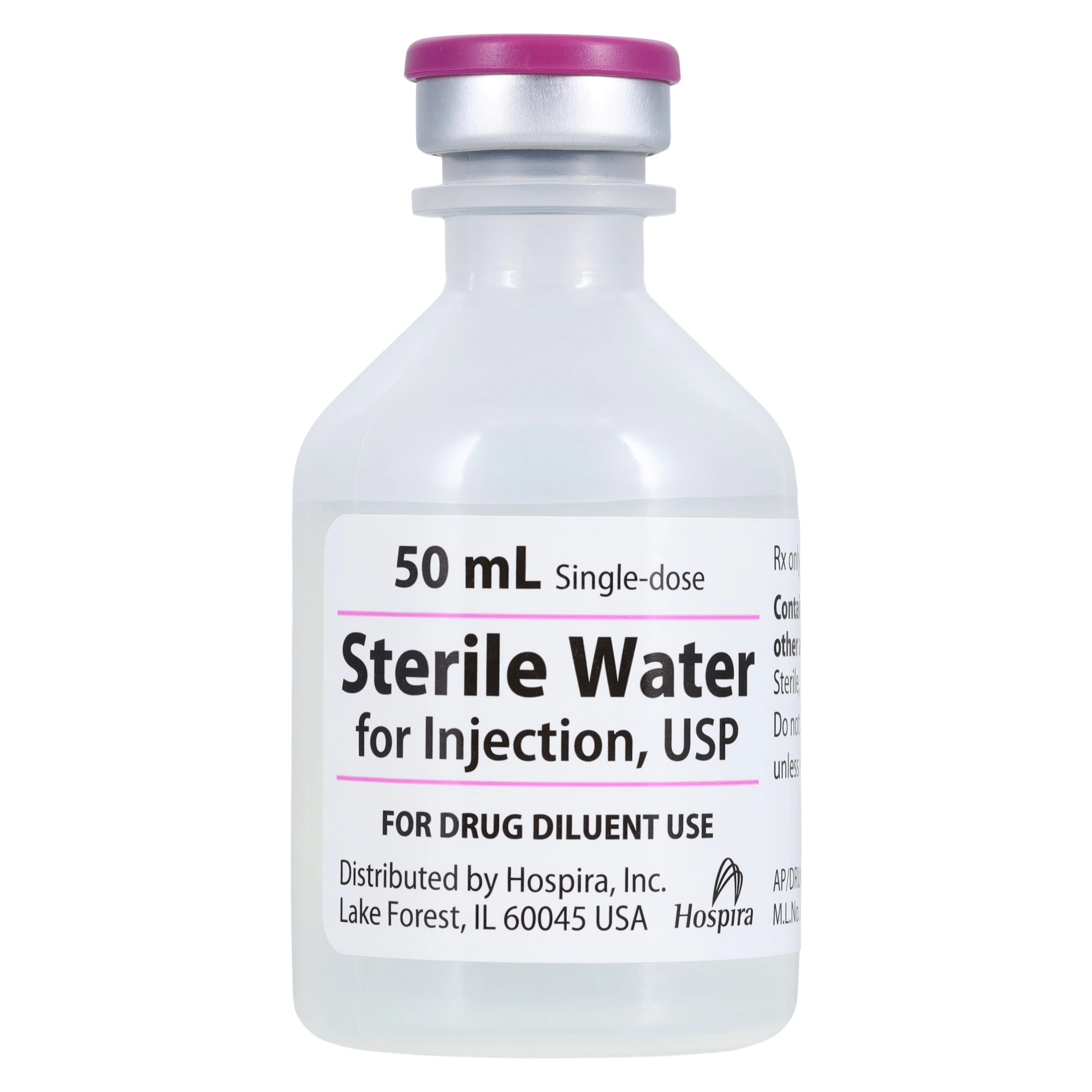 Sterile Water for Injection, Single Dose Vial (SDV), 50 mL, Non-Returnable, Pfizer - Water For Inj FTV Non-Returnbl - Image 1