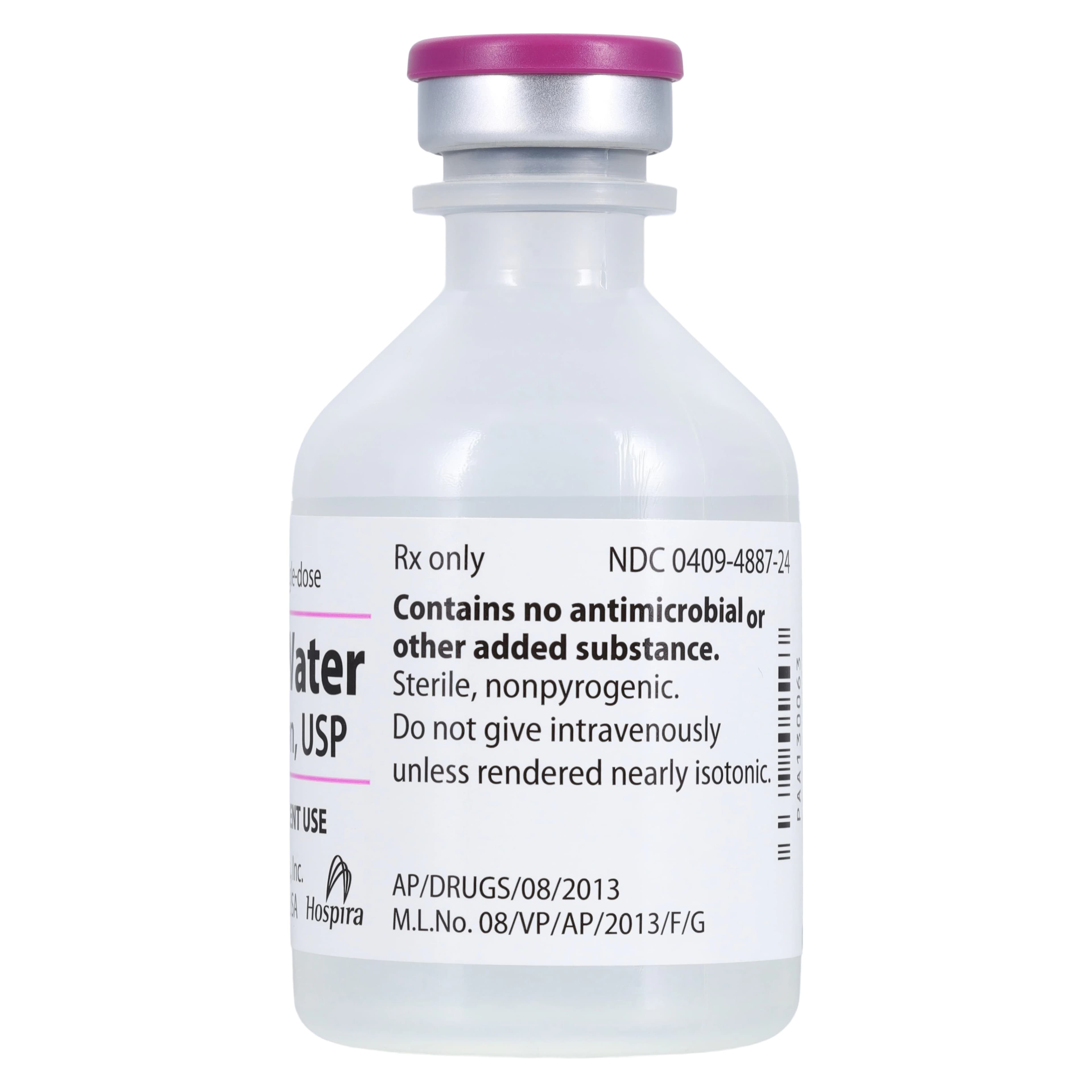 Sterile Water for Injection, Single Dose Vial (SDV), 50 mL, Non-Returnable, Pfizer thumbnail 2