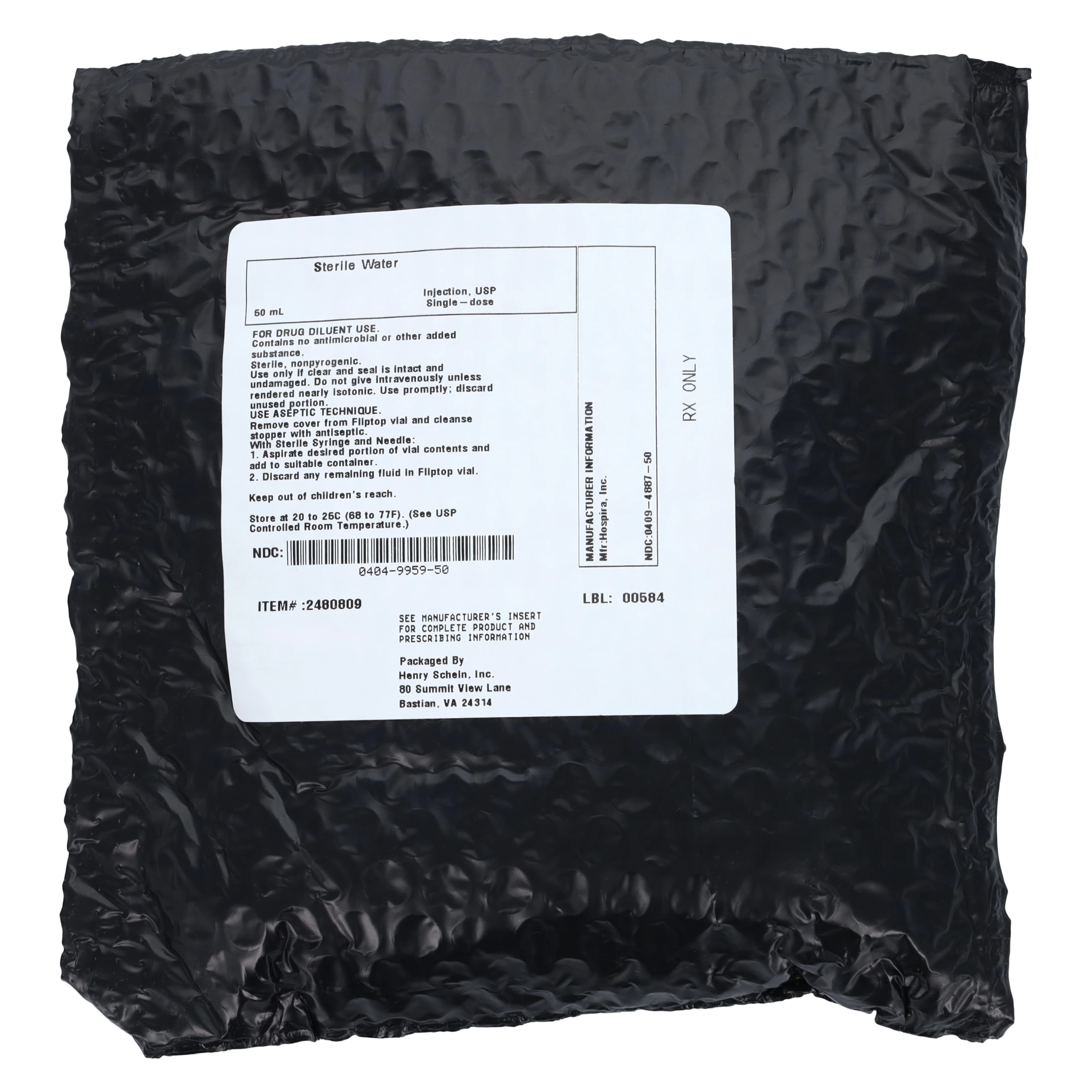 Sterile Water for Injection, Single Dose Vial (SDV), 50 mL, Non-Returnable, Pfizer thumbnail 3
