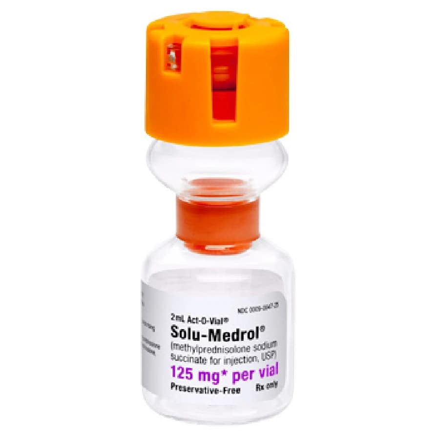 Solu-Medrol Injection 125mg, Single Dose Vial (SDV), Act-O-Vial, Preservative-Free, 2mL - Solu-Medrol Act-O-Vial PF N-R - Image 1