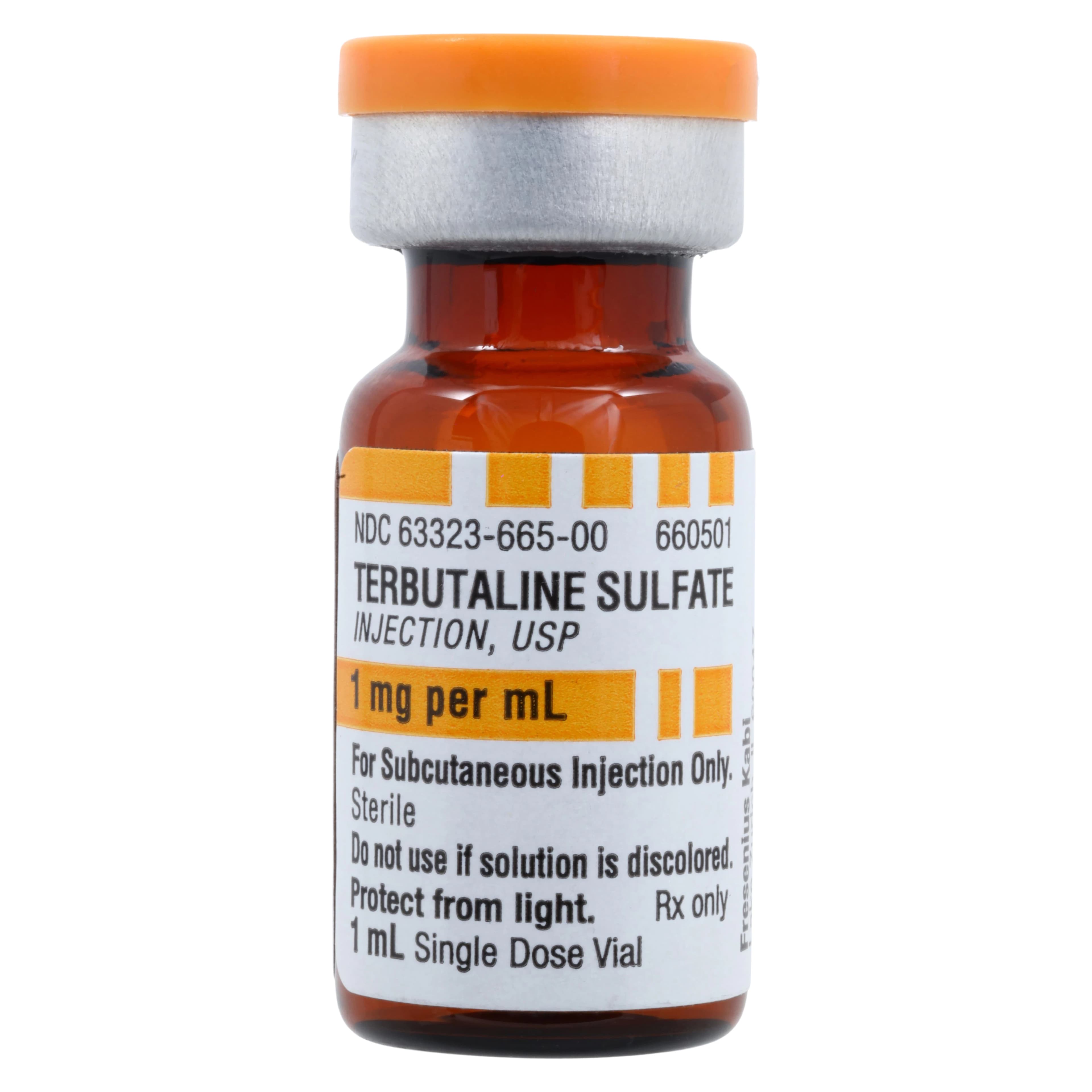Terbutaline Sulfate Injection, 1 mg/mL, Single-Dose Vial, 1 mL Each - Terbutaline Sulf Inj N-R - Image 1