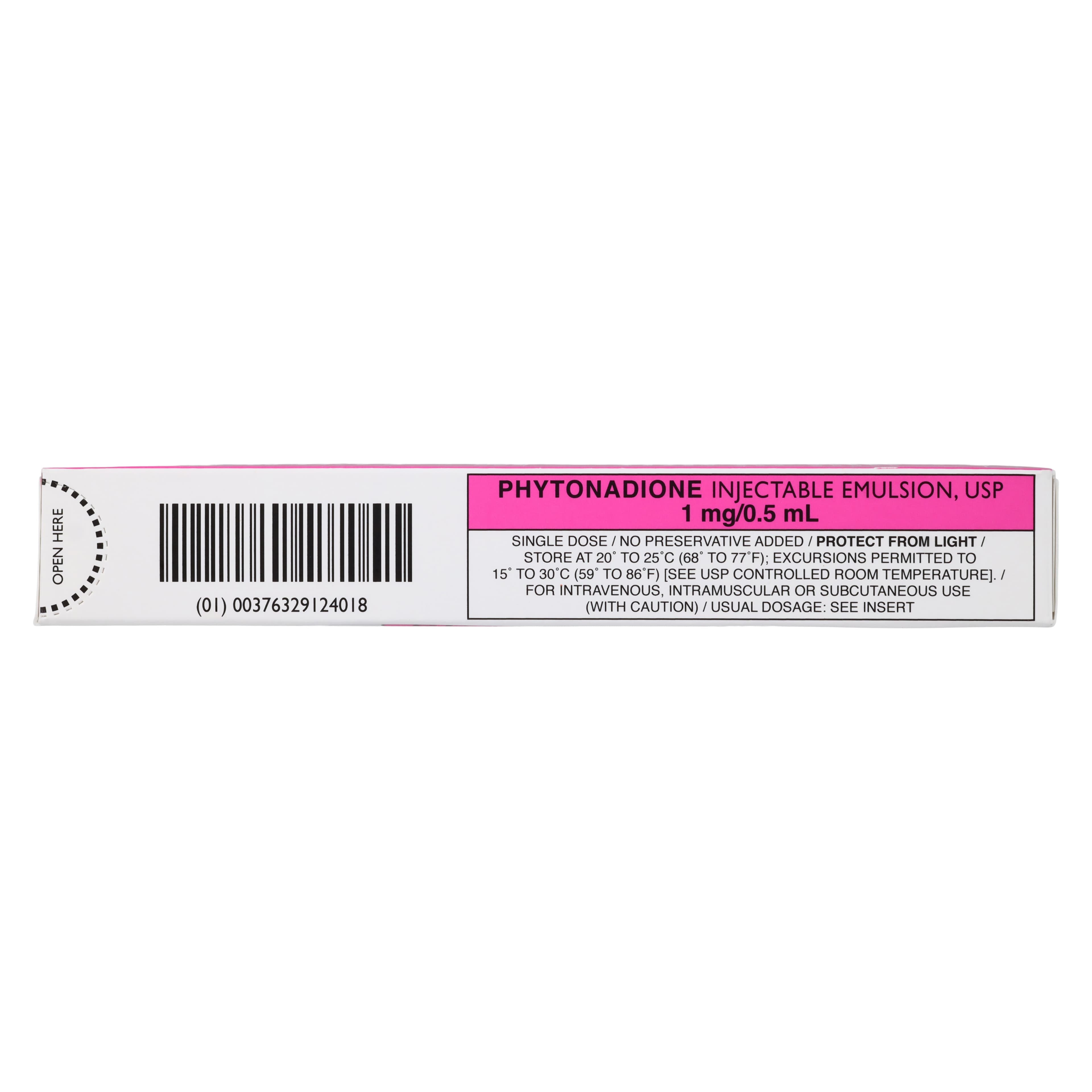 Phytonadione (Vitamin K) Injection 1mg/0.5mL Saf-T-Jet Prefilled Syringe, 0.5mL Each thumbnail 4