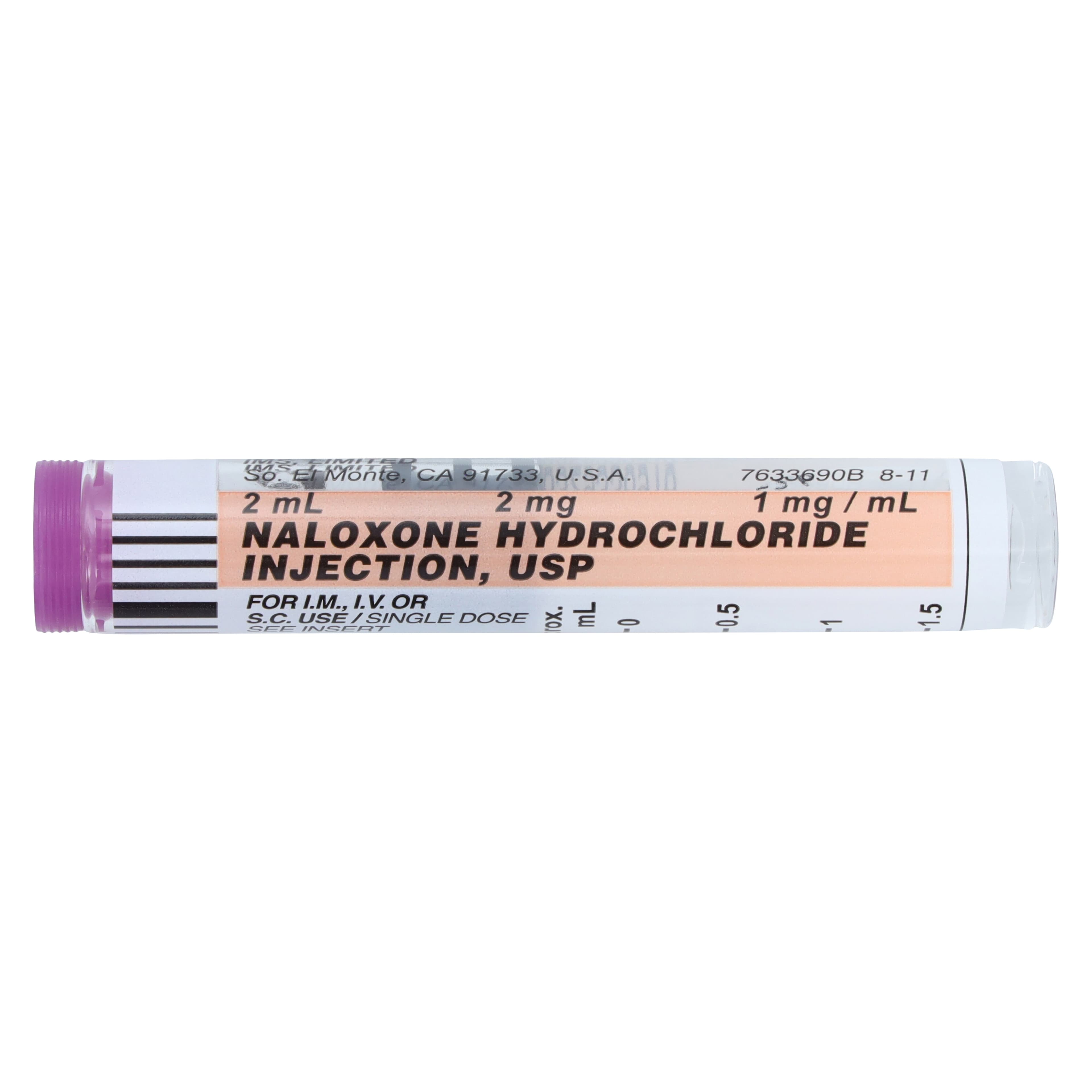 Naloxone HCl Injection 1mg/mL Needleless Prefilled Syringe, 2mL, Each thumbnail 2