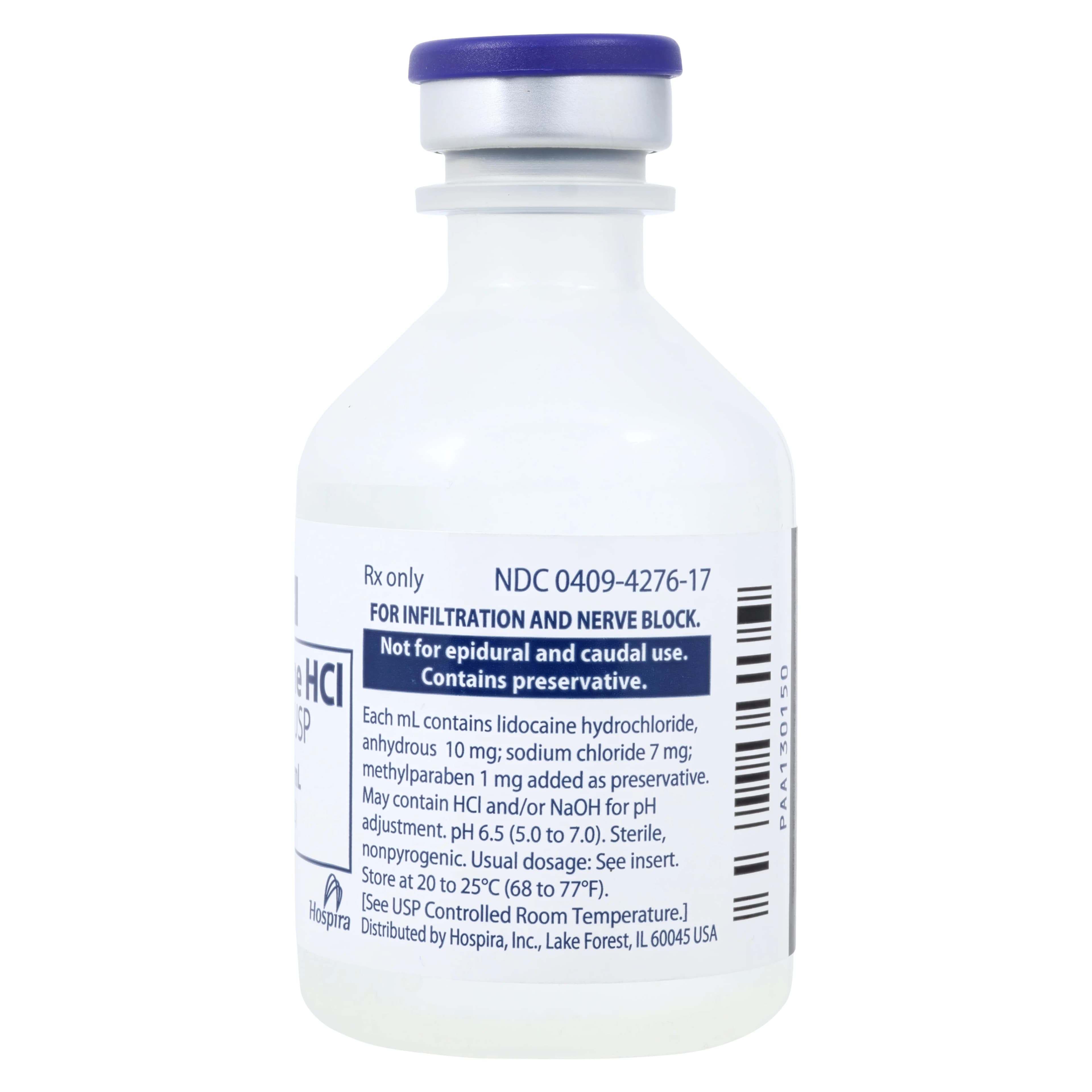 Lidocaine HCl Injection 1% Multiple-Dose Vial, 50 mL, Pfizer thumbnail 2