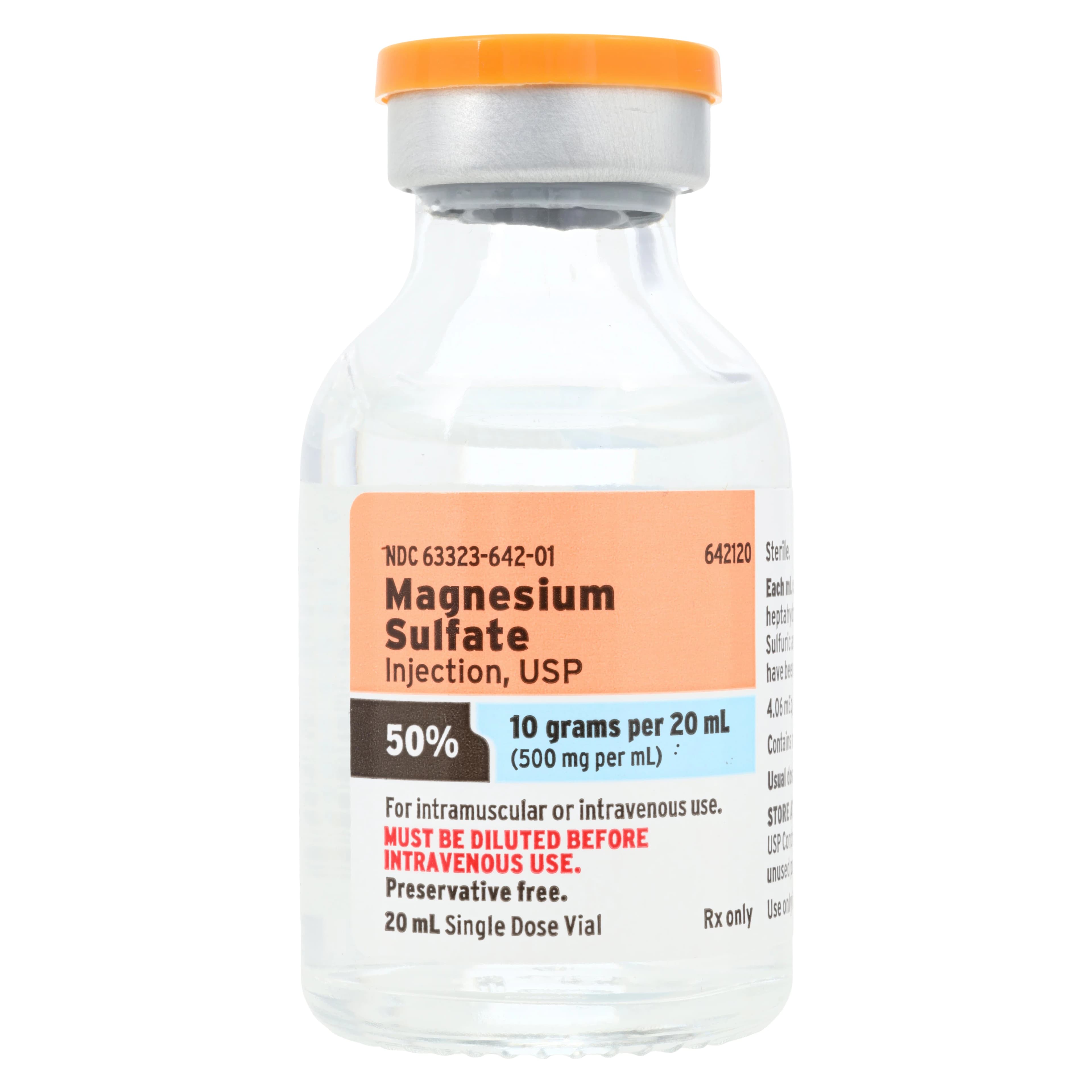 Magnesium Sulfate Injection 50%, 10 g/20 mL Single-Dose Vial (SDV), Non-Returnable - Magnesium Sulf SDV NonRet - Image 1