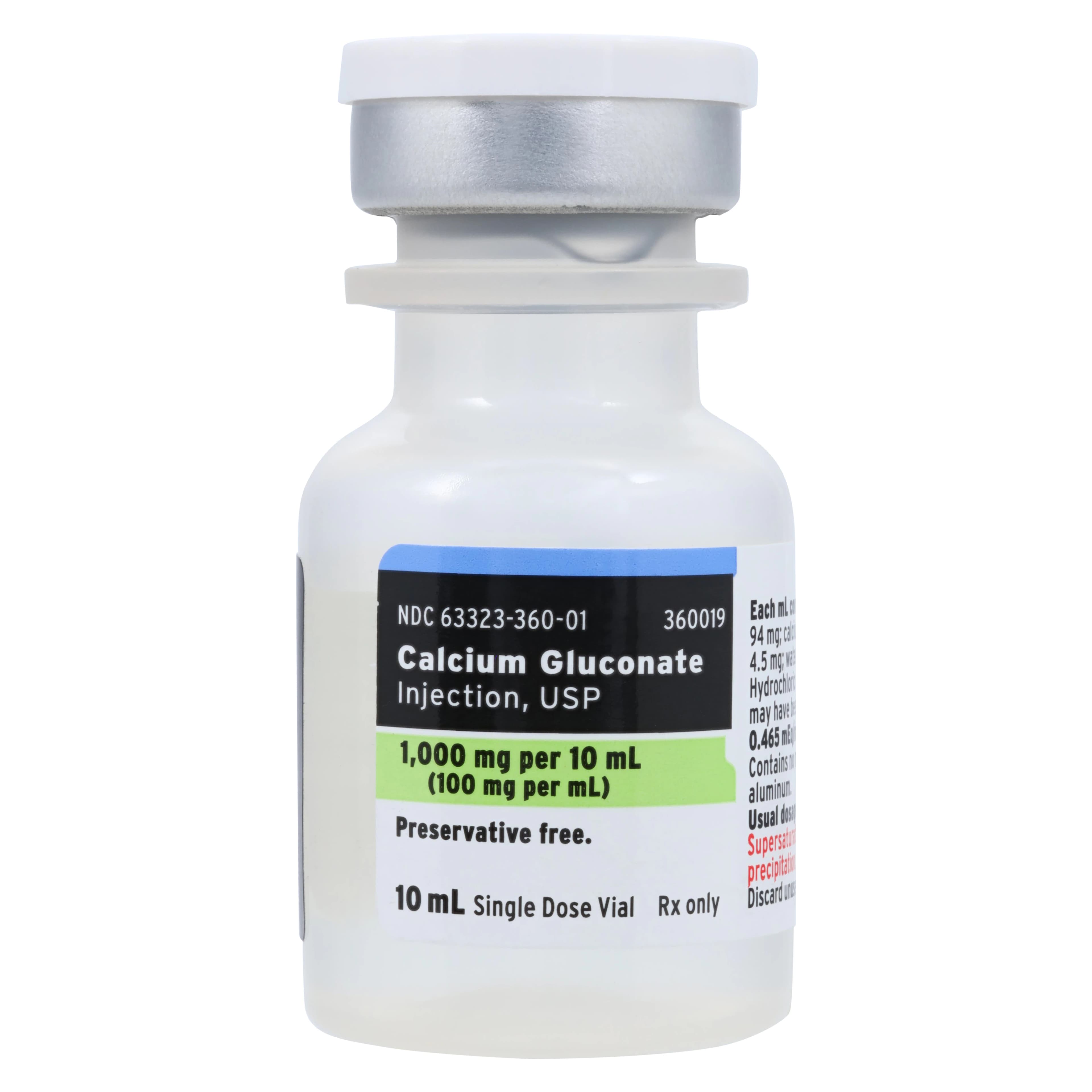 Calcium Gluconate Injection 100mg/mL, SDV, 10mL Each - Calcium Glu Inj SDV NR - Image 1