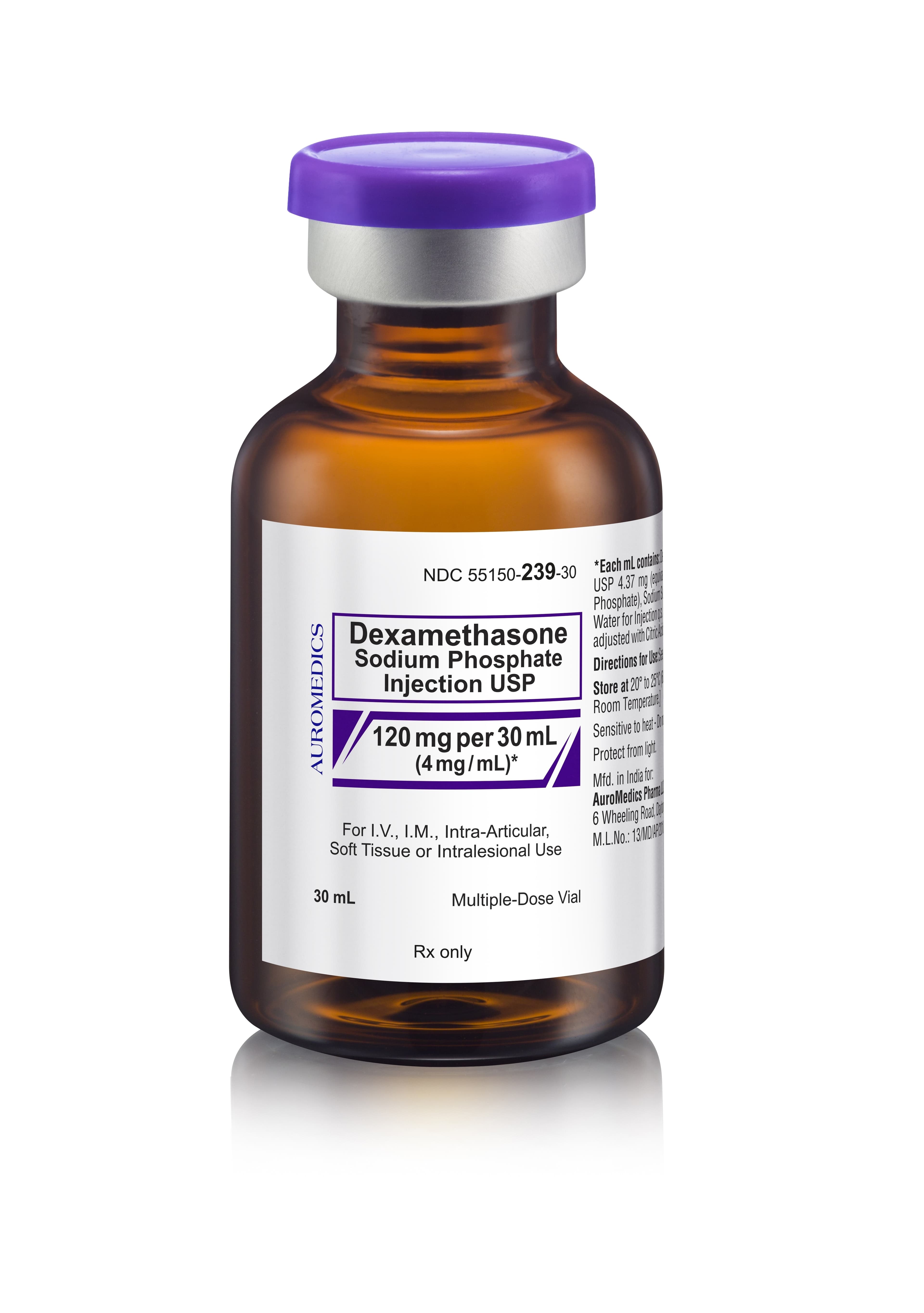 Dexamethasone Sodium Phosphate Injection 4mg/mL, MDV, 30mL - Dexamethasone Sod Inj N-R - Image 1