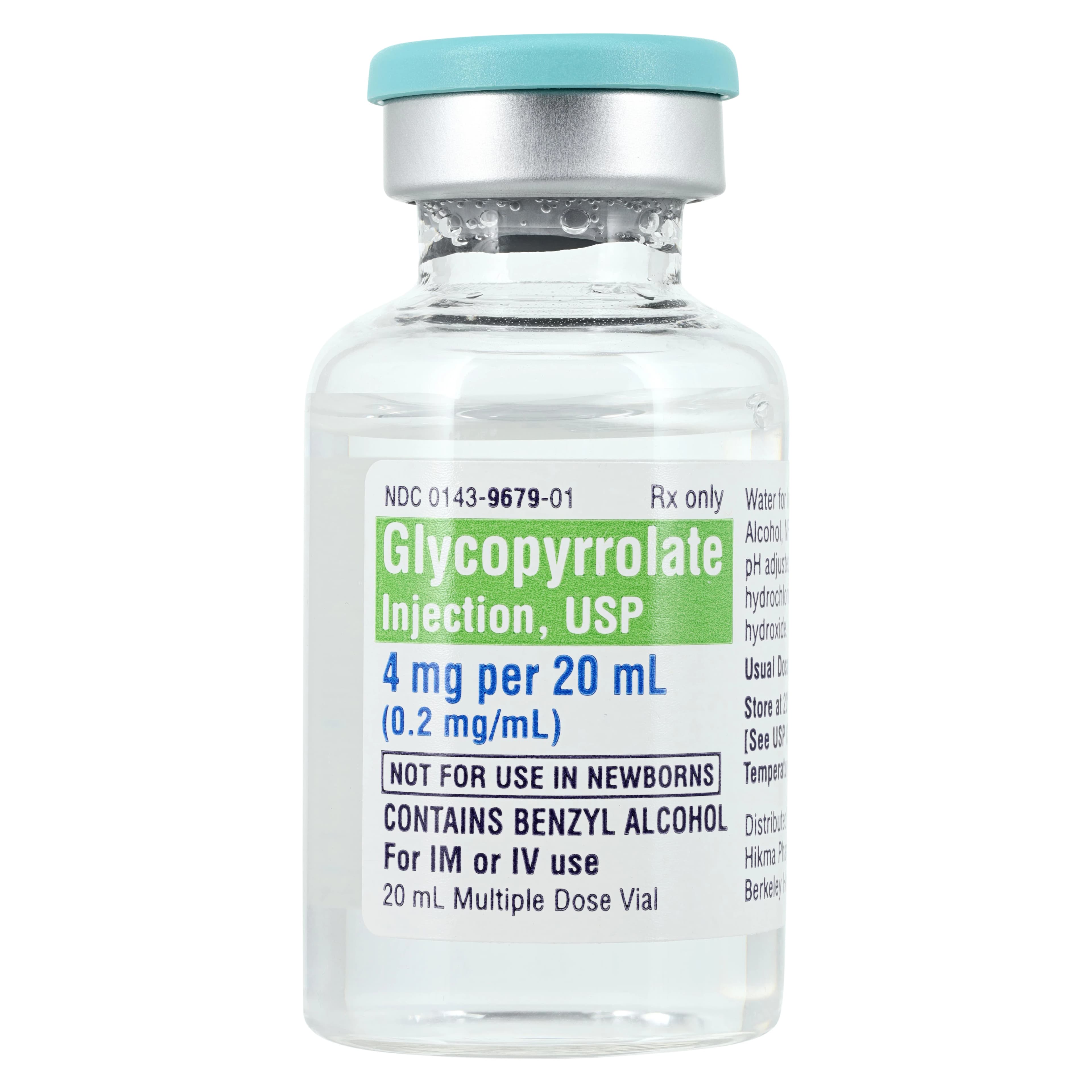 Glycopyrrolate Injection 0.2mg/mL, MDV, 20mL, Hikma Pharmaceuticals - Glycopyrrolate Inj MDV N-R - Image 1