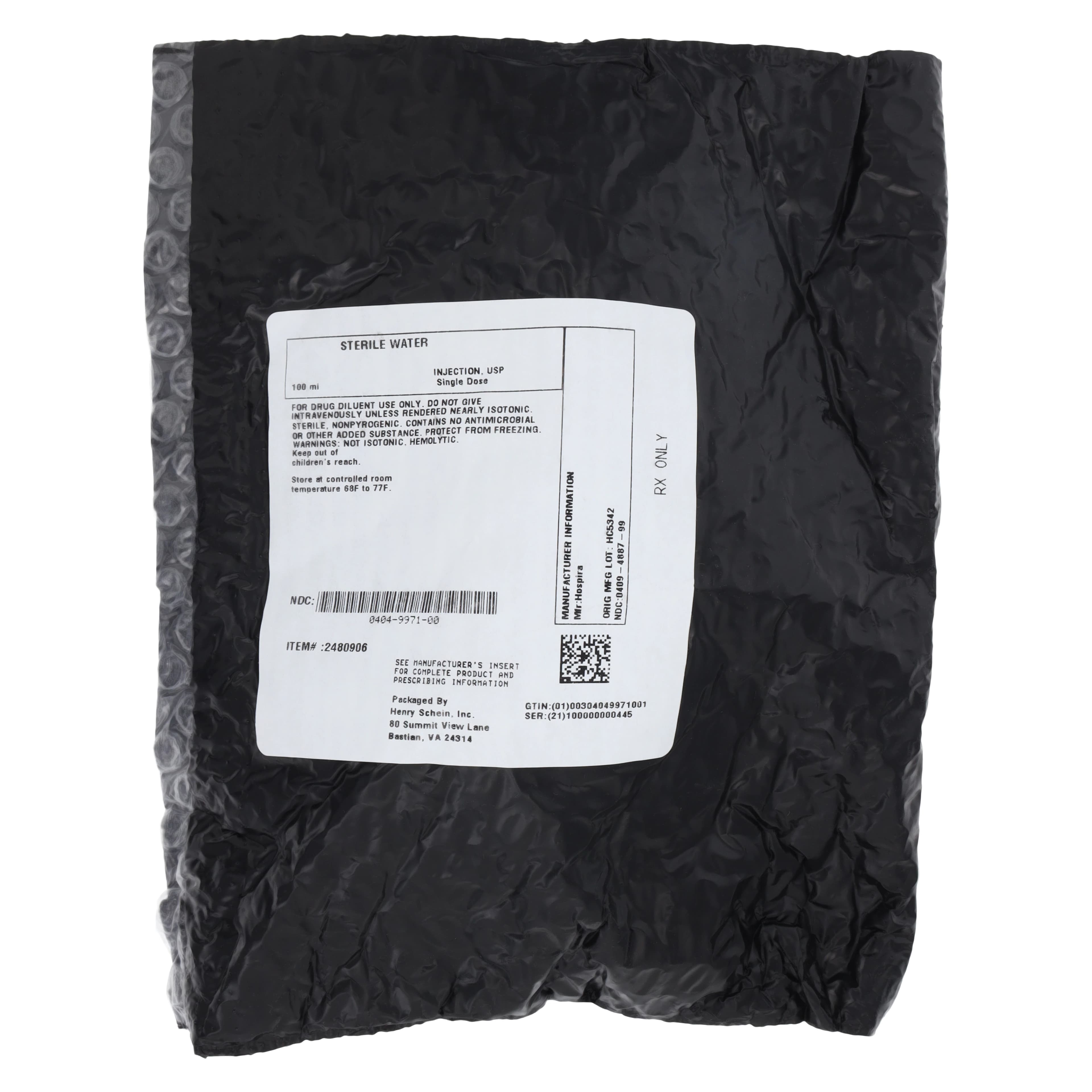 Sterile Water Injection, Single Dose Vial (SDV), 100 mL, Pfizer thumbnail 3
