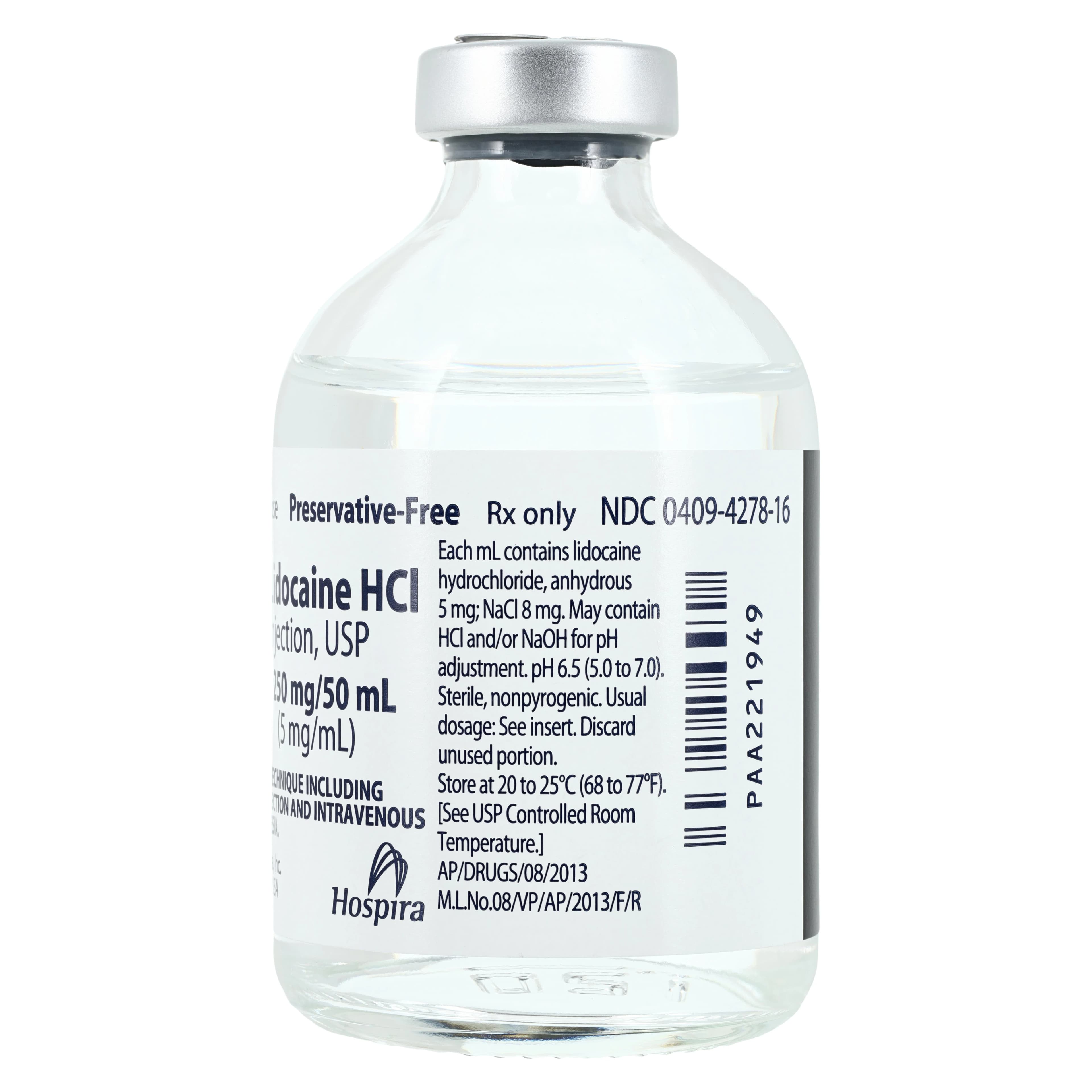 Lidocaine HCl Injection 0.5% Preservative Free, Single-Dose Vial, 50 mL, Pfizer thumbnail 2