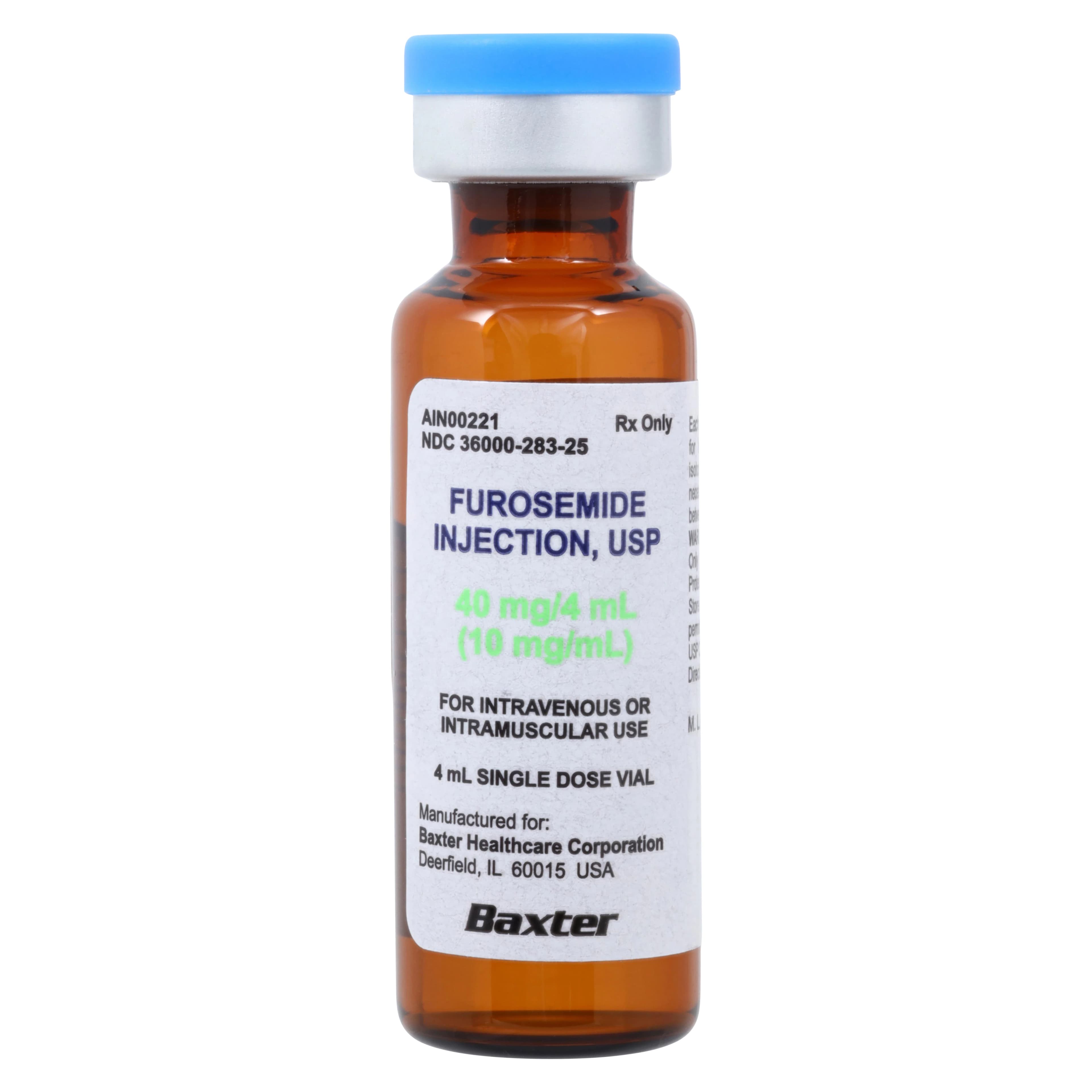 Furosemide Injection 10mg/mL SDV 4mL Each, Baxter - Furosemide Inj SDV N-R - Image 1